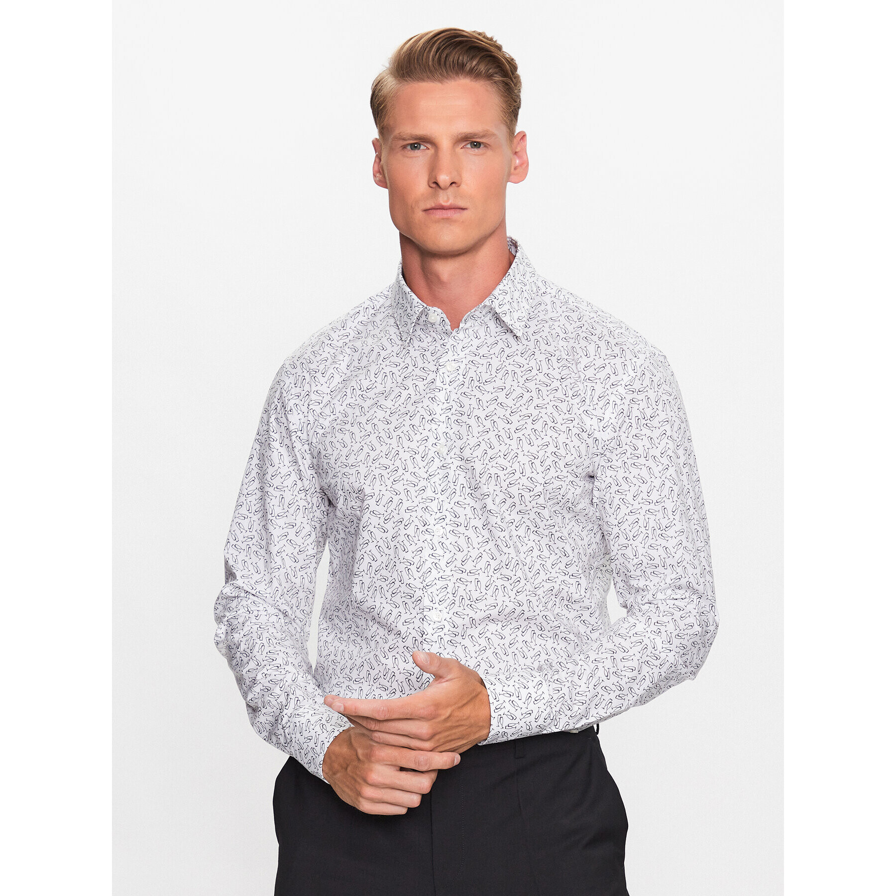 Boss Košile 50490201 Bílá Slim Fit - Pepit.cz