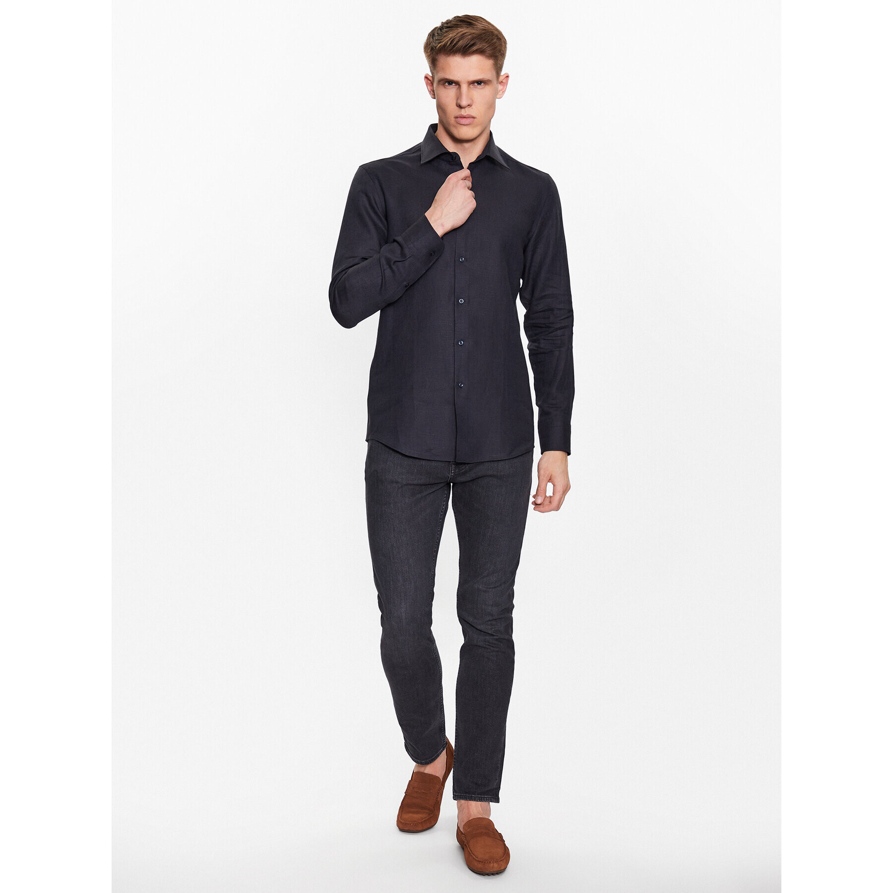 Boss Košile Hank-Kent 50490234 Tmavomodrá Slim Fit - Pepit.cz