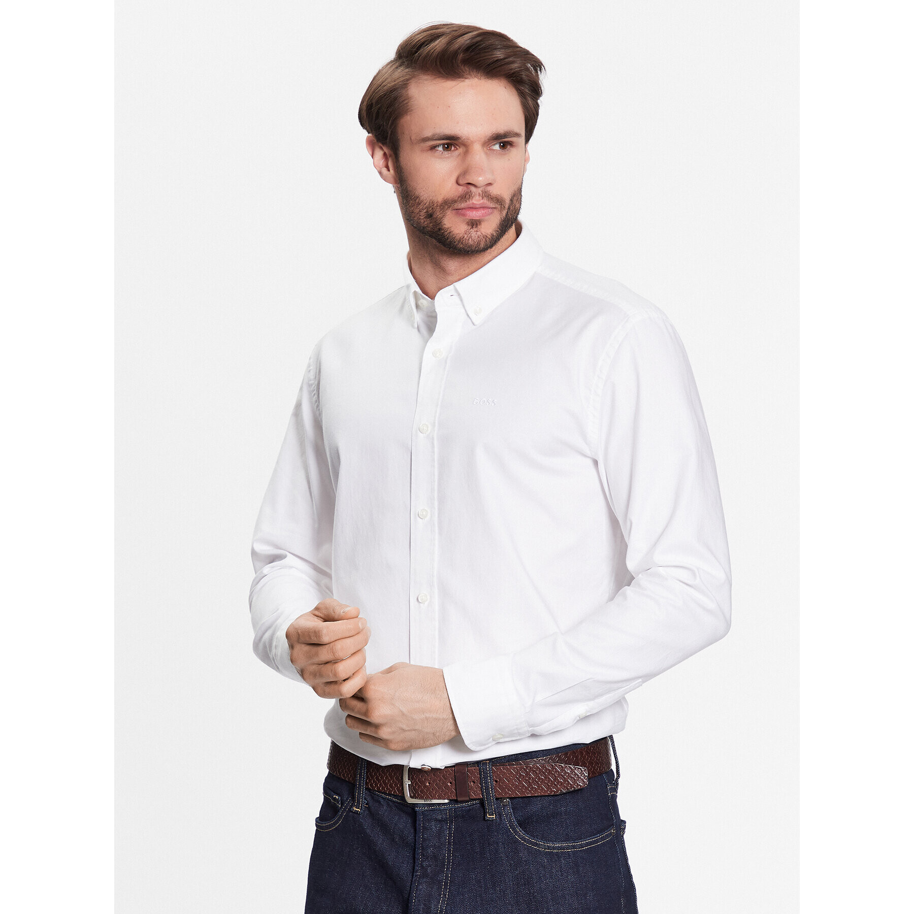 Boss Košile 50490412 Bílá Casual Fit - Pepit.cz