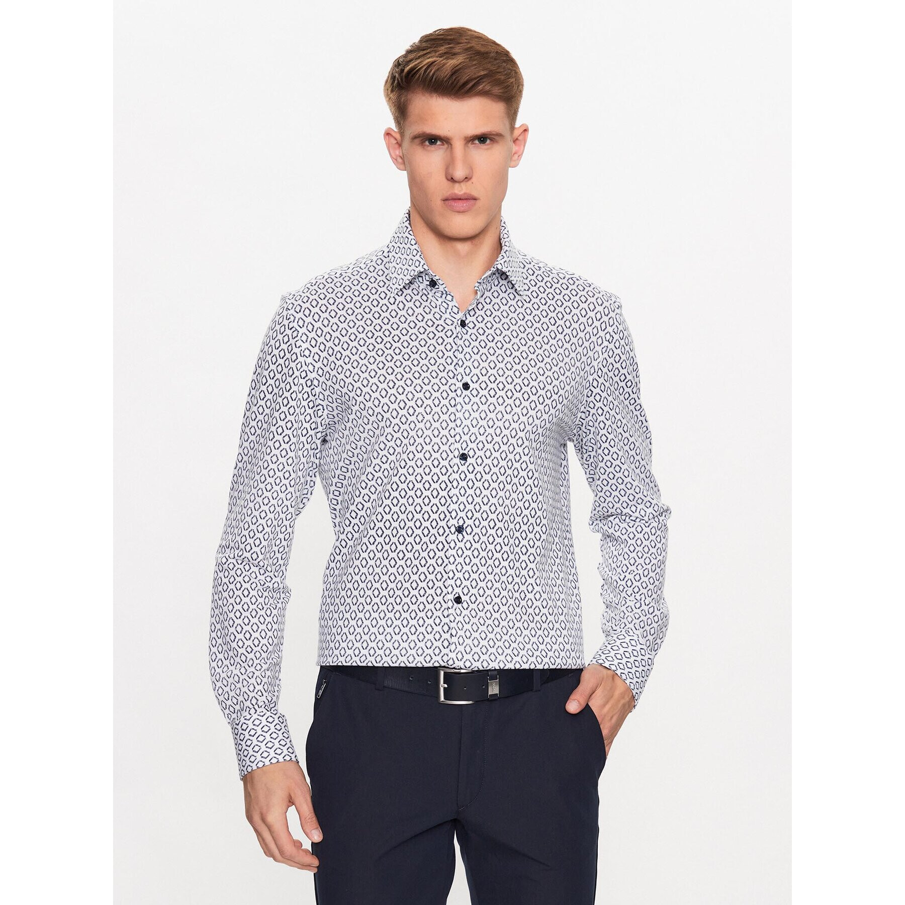 Boss Košile 50490423 Bílá Slim Fit - Pepit.cz