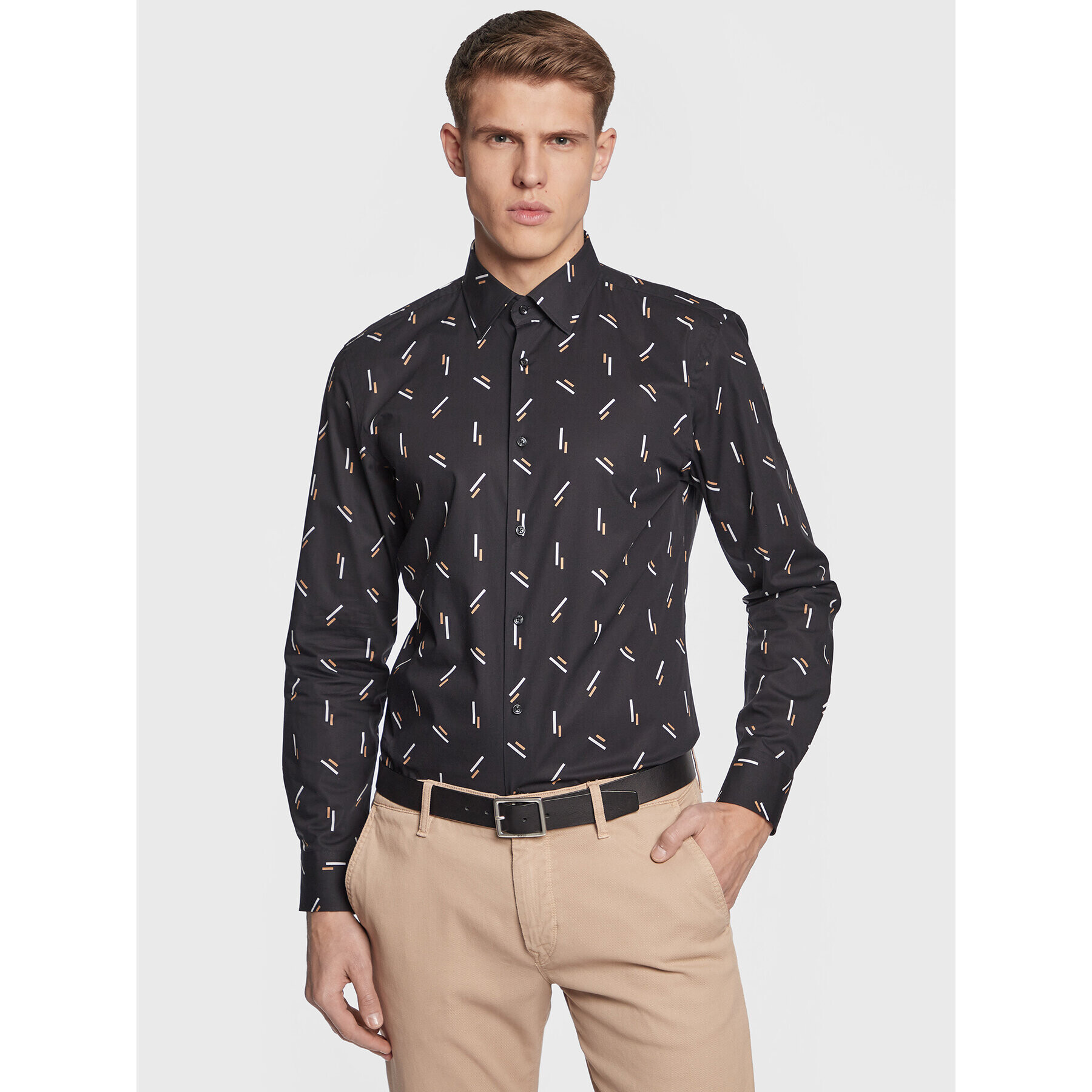 Boss Košile 50494731 Černá Slim Fit - Pepit.cz