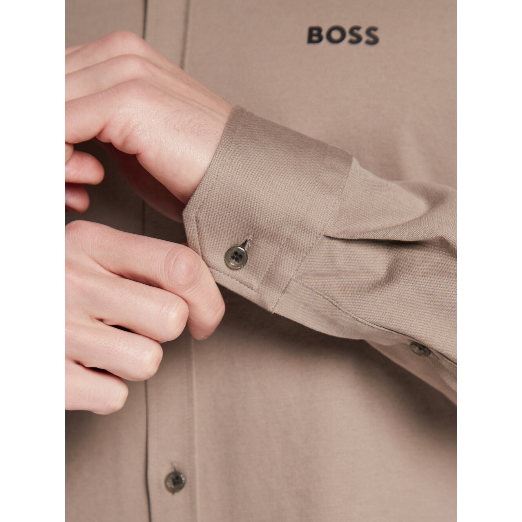 Boss Košile Biado_R 50477289 Béžová Regular Fit - Pepit.cz