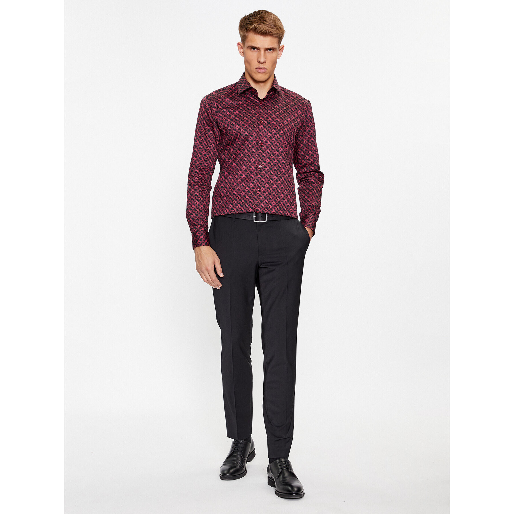 Boss Košile H-Hank-Kent-C1-214 50502888 Bordó Slim Fit - Pepit.cz