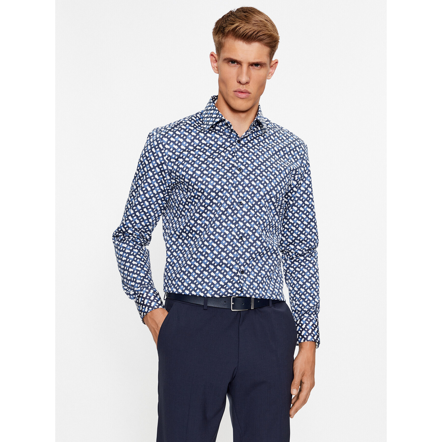 Boss Košile H-Hank-Kent-C1-214 50502888 Tmavomodrá Slim Fit - Pepit.cz