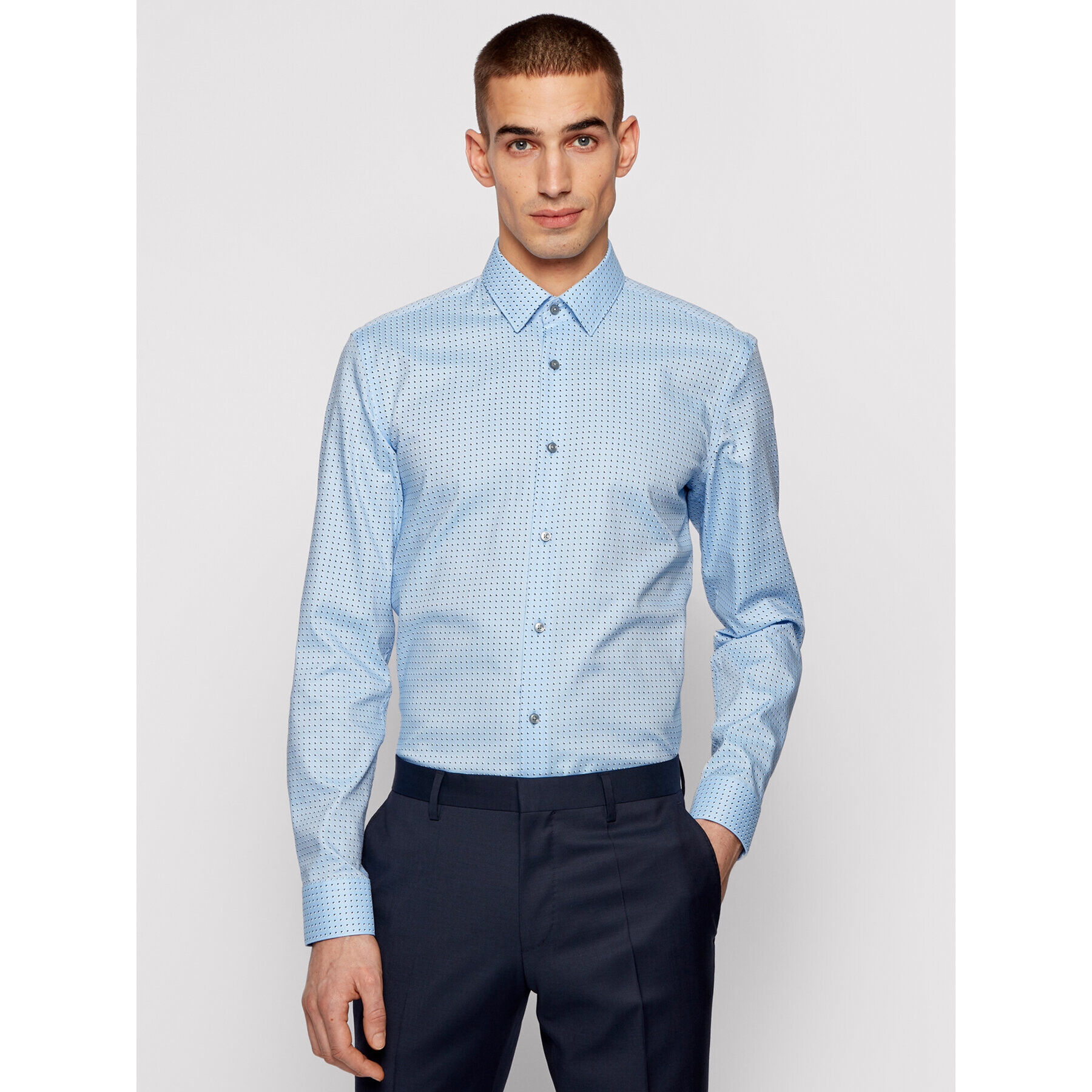 Boss Košile Isko 50449900 Modrá Slim Fit - Pepit.cz