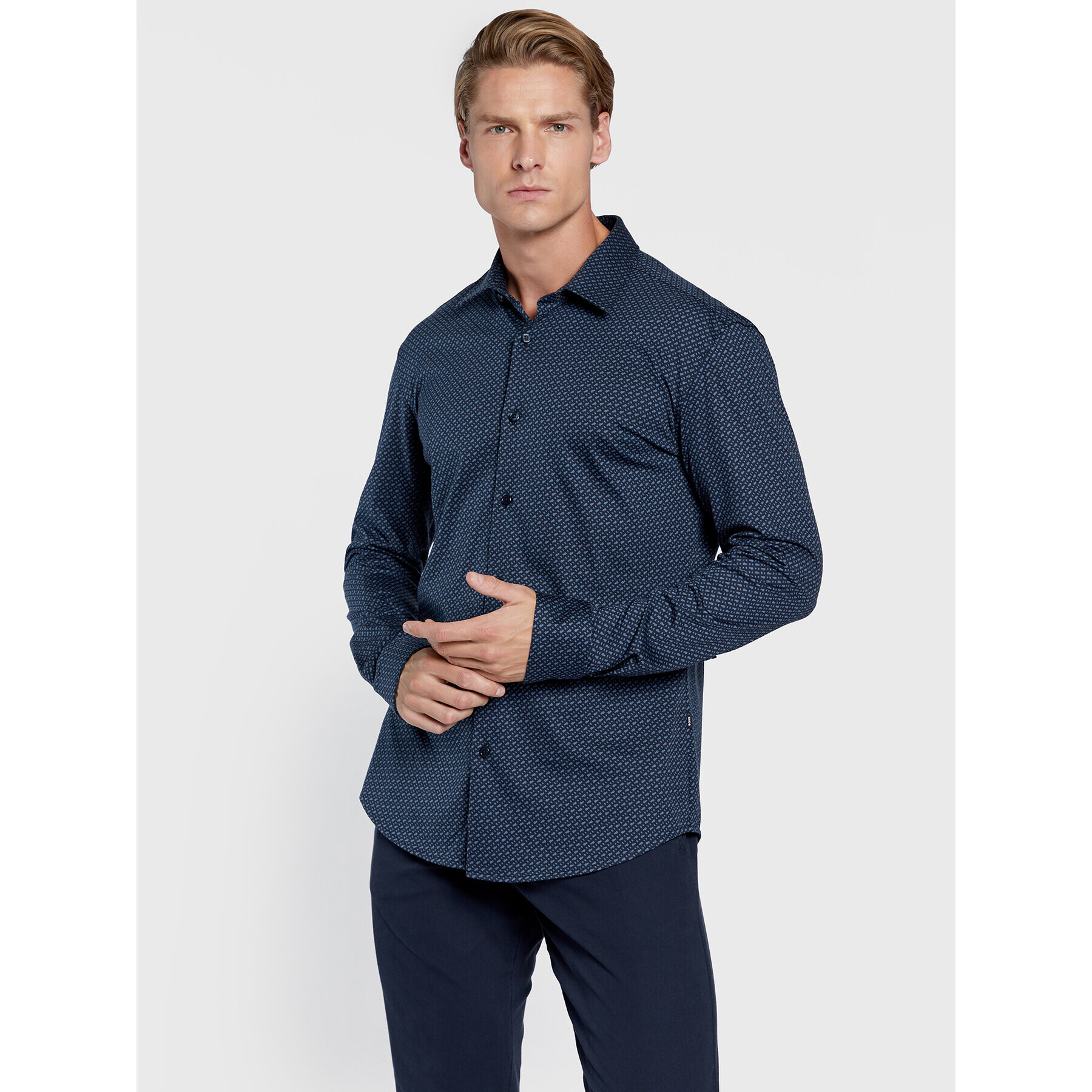 Boss Košile Roan_F 50477882 Tmavomodrá Slim Fit - Pepit.cz