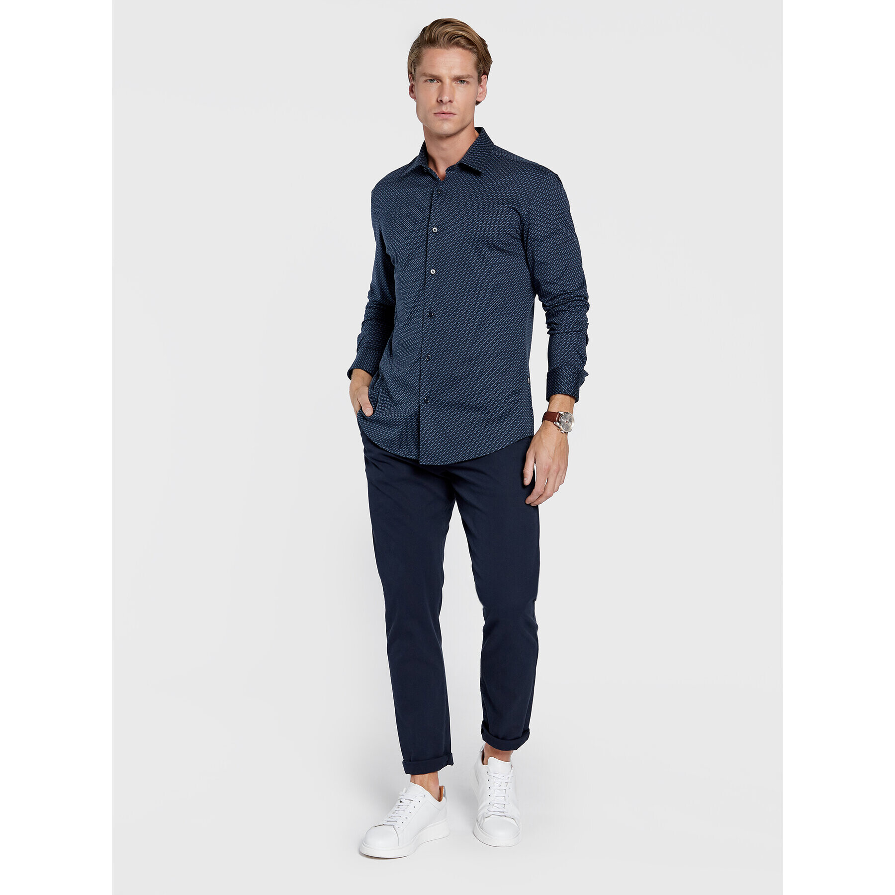 Boss Košile Roan_F 50477882 Tmavomodrá Slim Fit - Pepit.cz