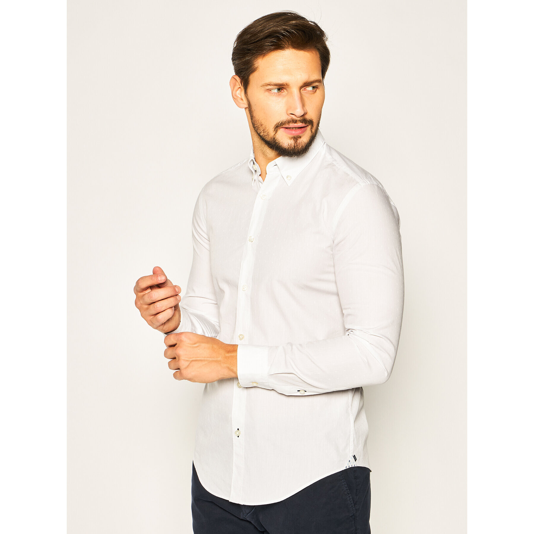 Boss Košile Rod_53 50426734 Bílá Slim Fit - Pepit.cz