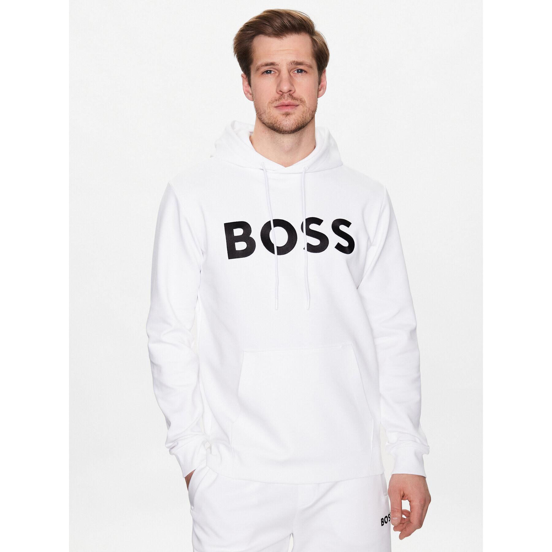 Boss Mikina 50482887 Bílá Relaxed Fit - Pepit.cz