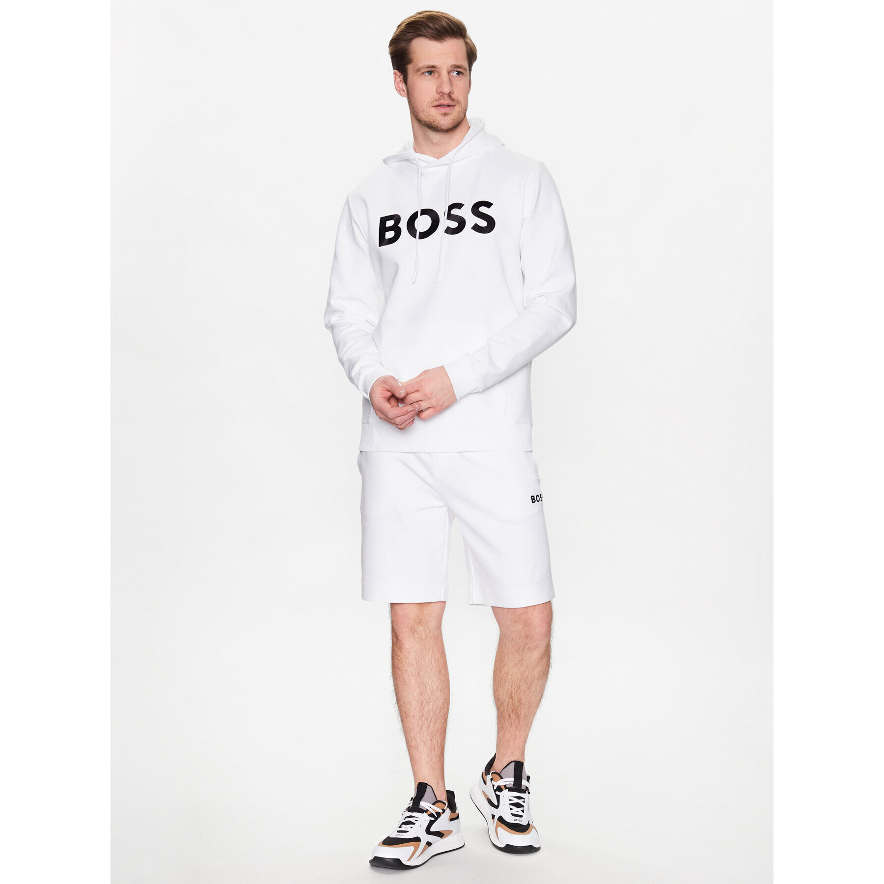 Boss Mikina 50482887 Bílá Relaxed Fit - Pepit.cz