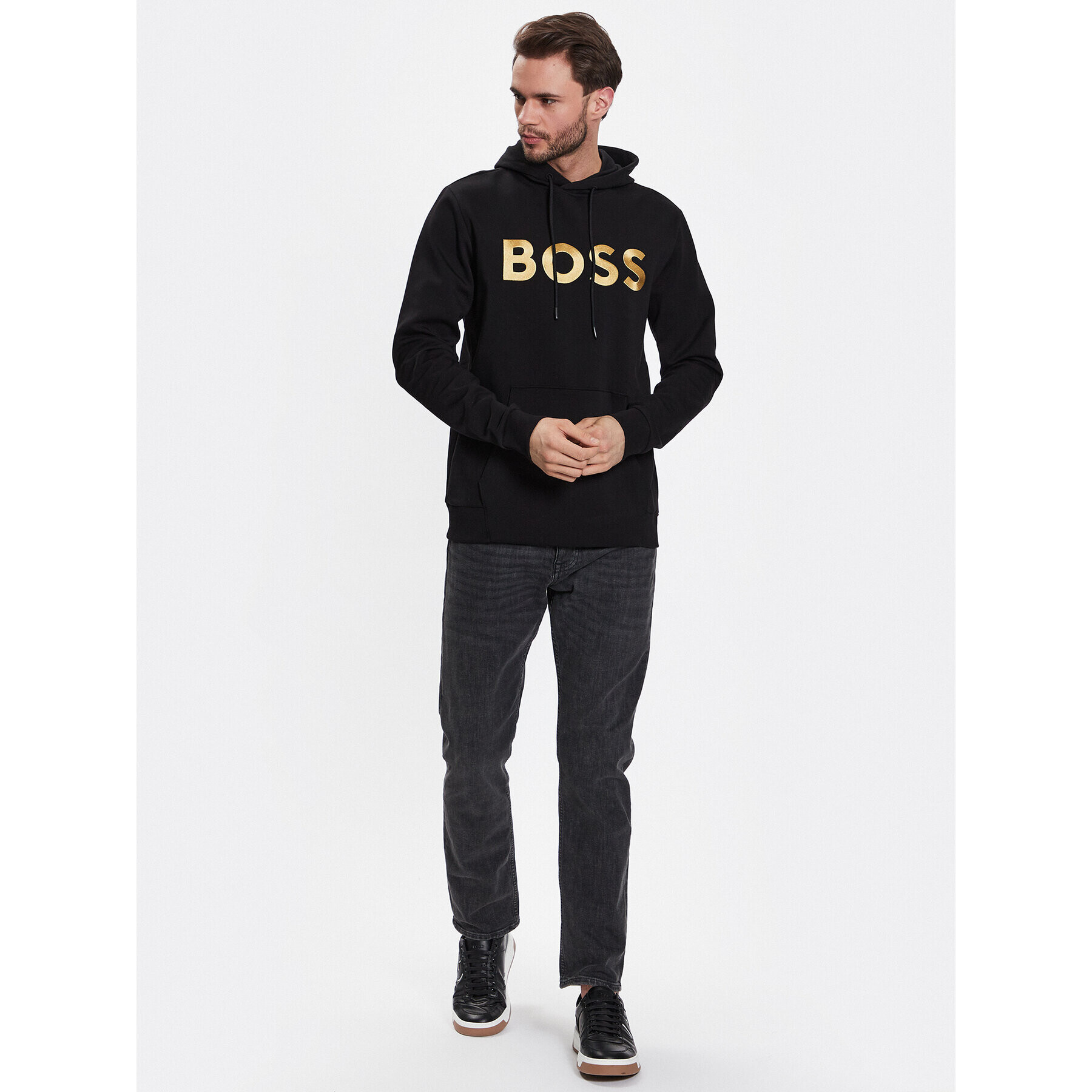 Boss Mikina 50482887 Černá Relaxed Fit - Pepit.cz