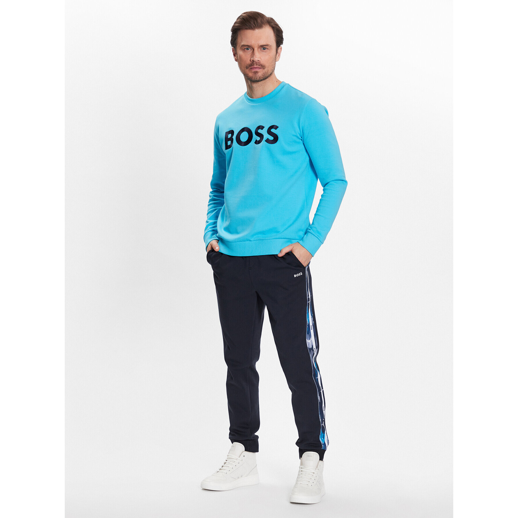 Boss Mikina 50482898 Modrá Relaxed Fit - Pepit.cz