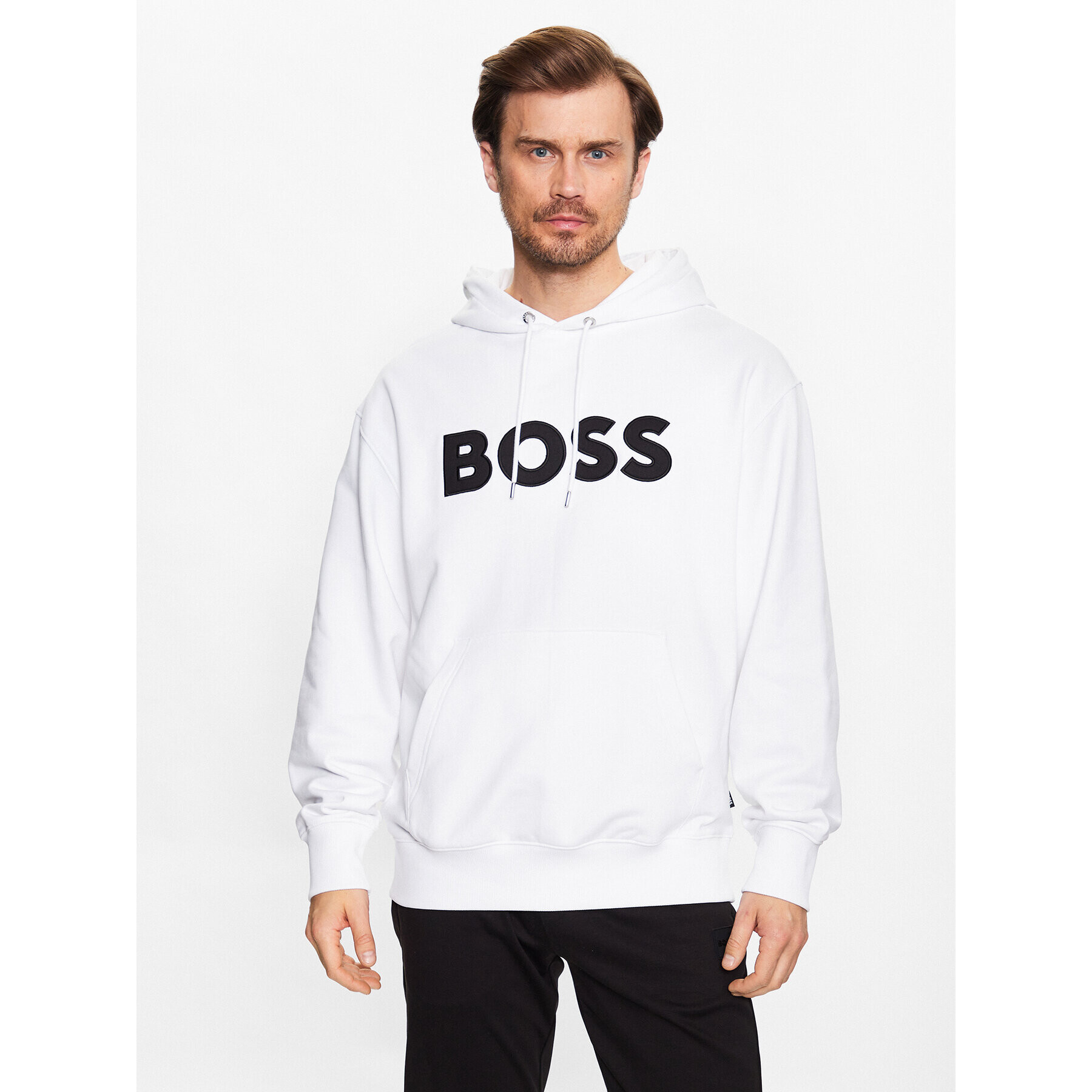 Boss Mikina 50486243 Bílá Regular Fit - Pepit.cz