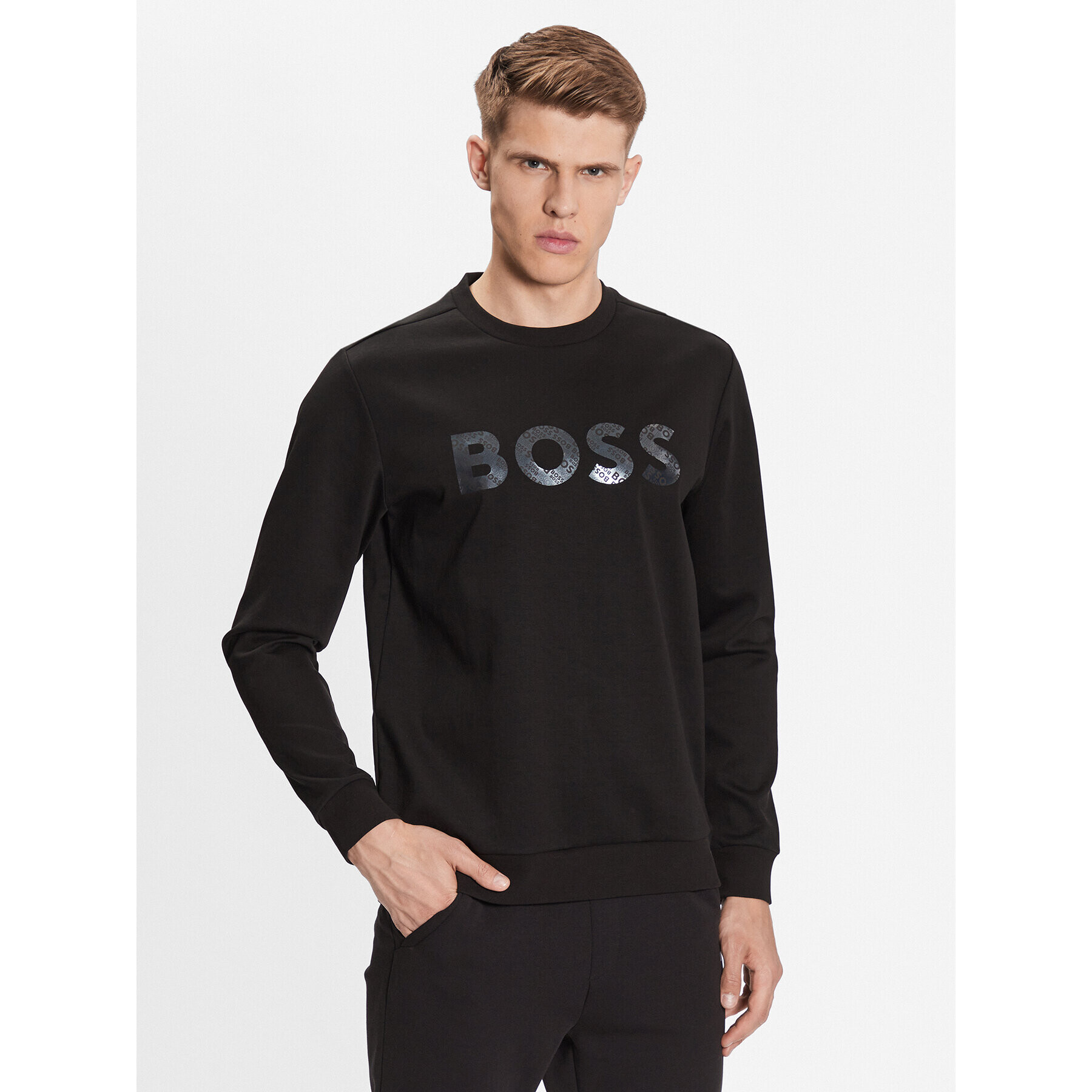 Boss Mikina Salbo Mirror 50486838 Černá Regular Fit - Pepit.cz