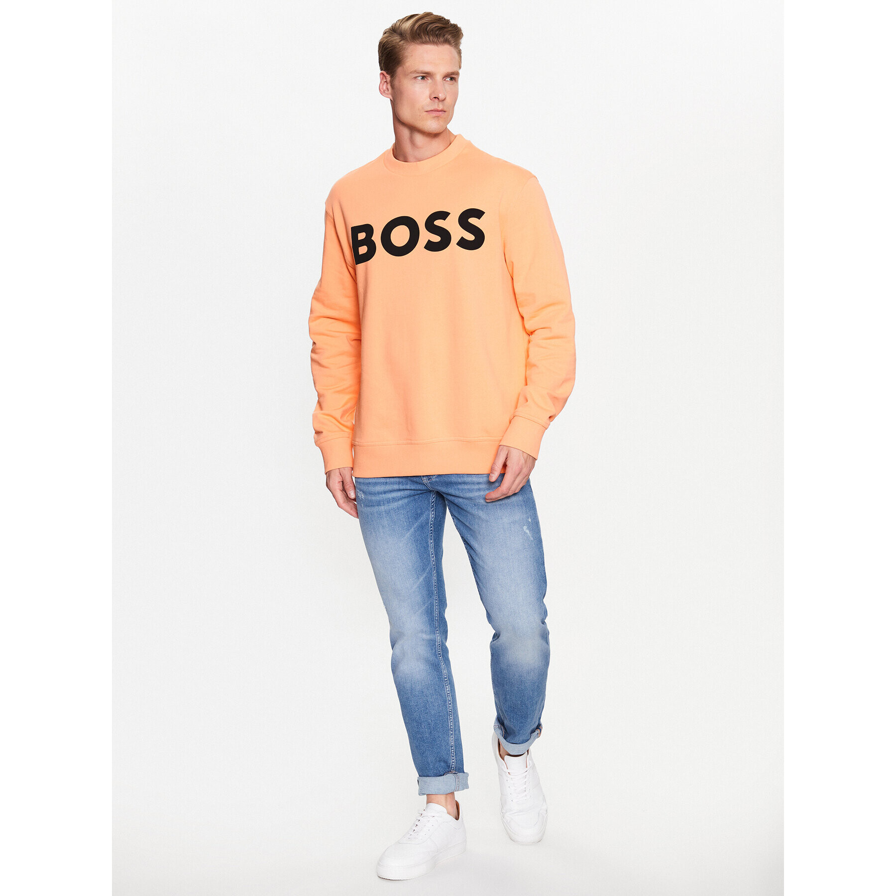 Boss Mikina 50487133 Oranžová Relaxed Fit - Pepit.cz