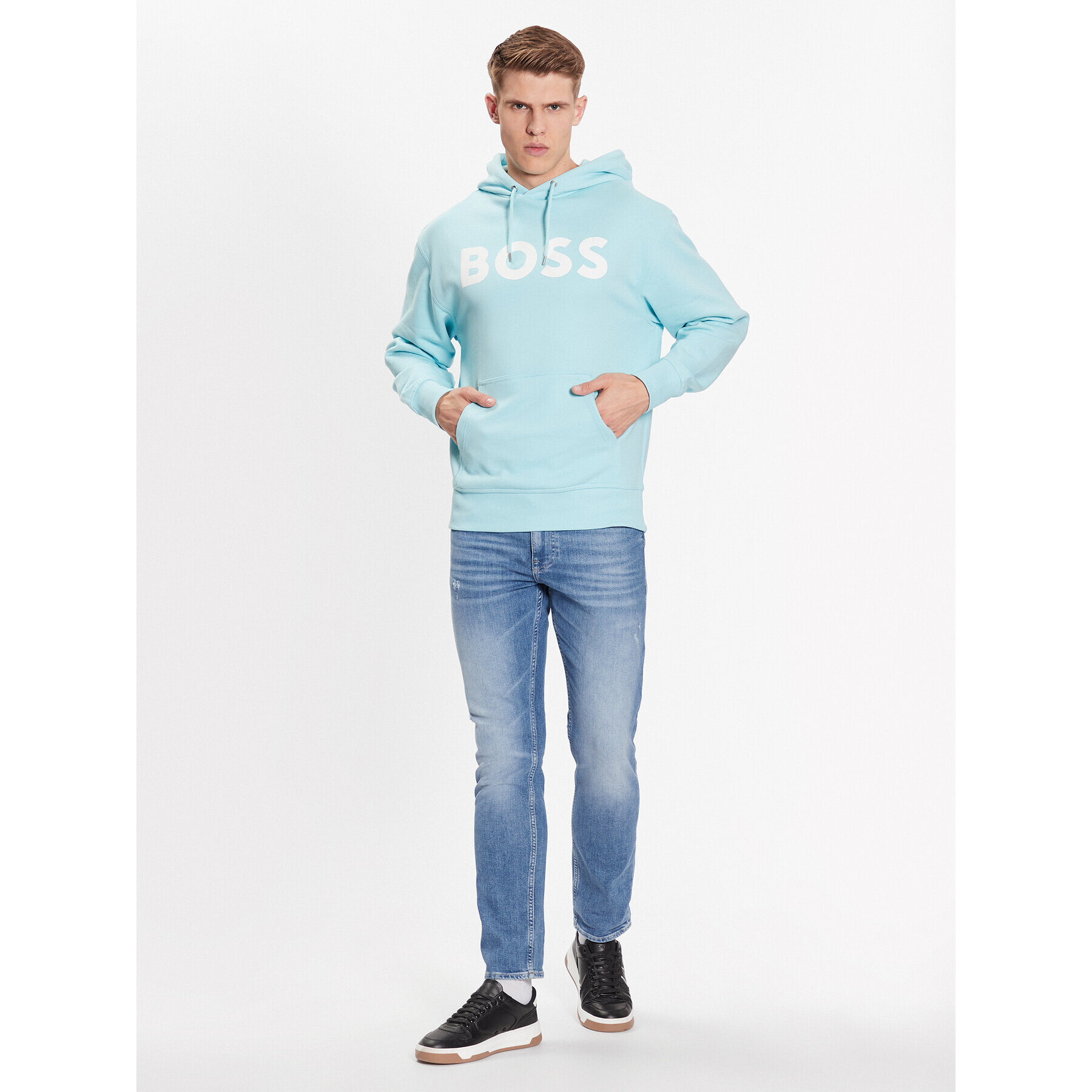 Boss Mikina 50487134 Modrá Regular Fit - Pepit.cz