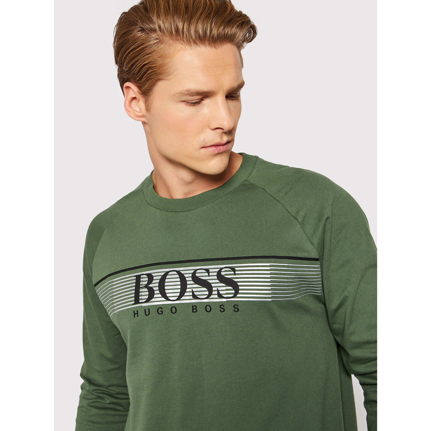 Boss Mikina Authentic 50464889 Zelená Regular Fit - Pepit.cz