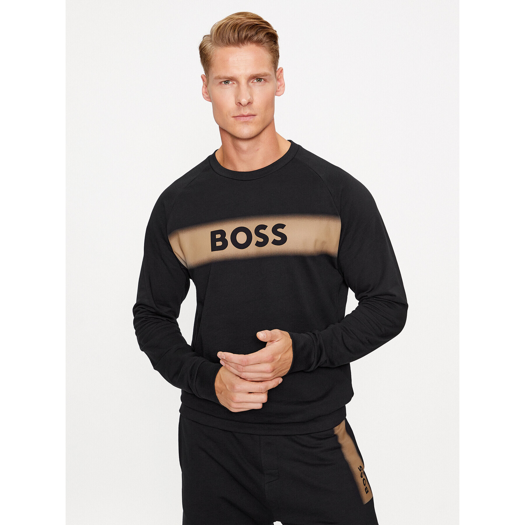 Boss Mikina Authentic 50503060 Černá Regular Fit - Pepit.cz