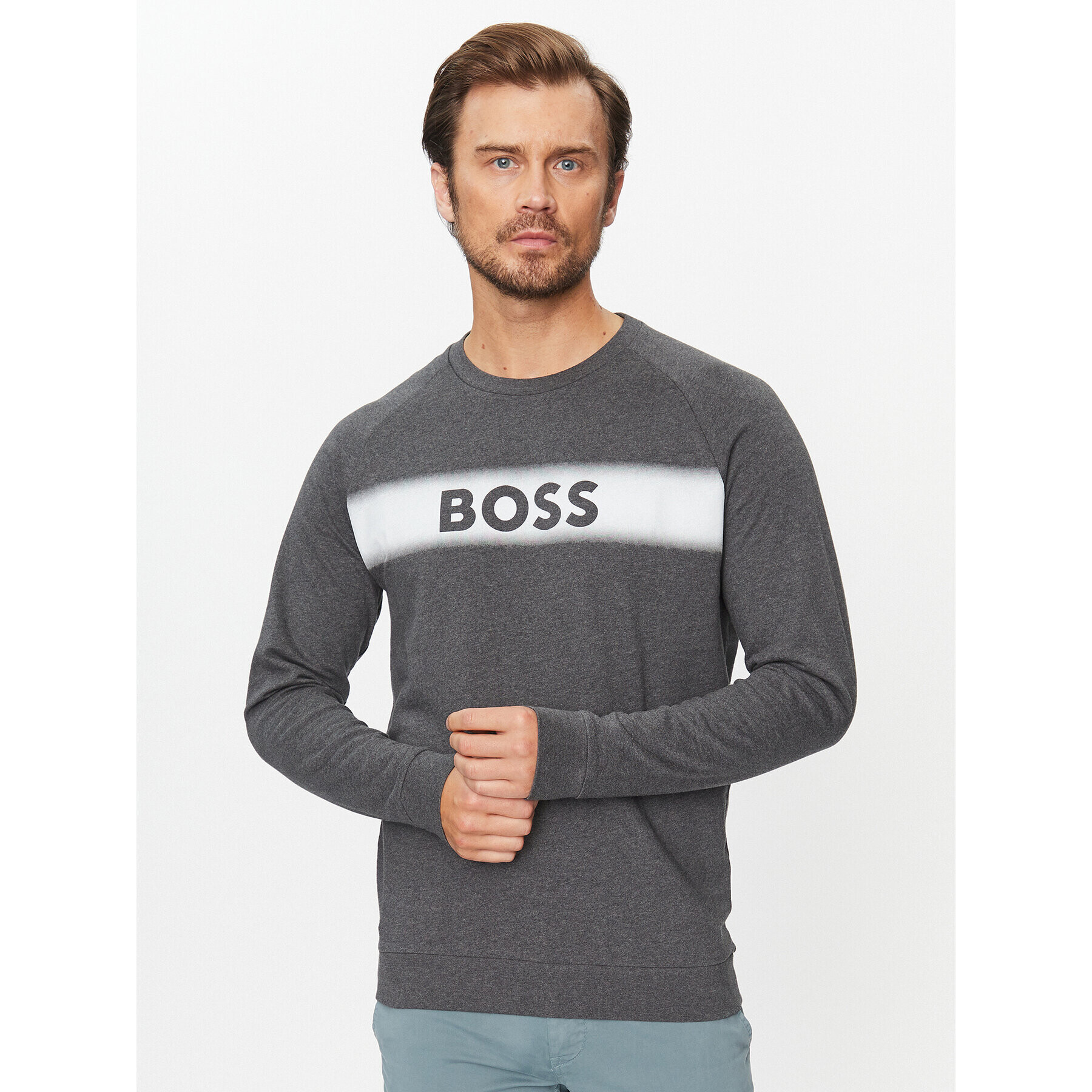 Boss Mikina Authentic 50503060 Šedá Regular Fit - Pepit.cz