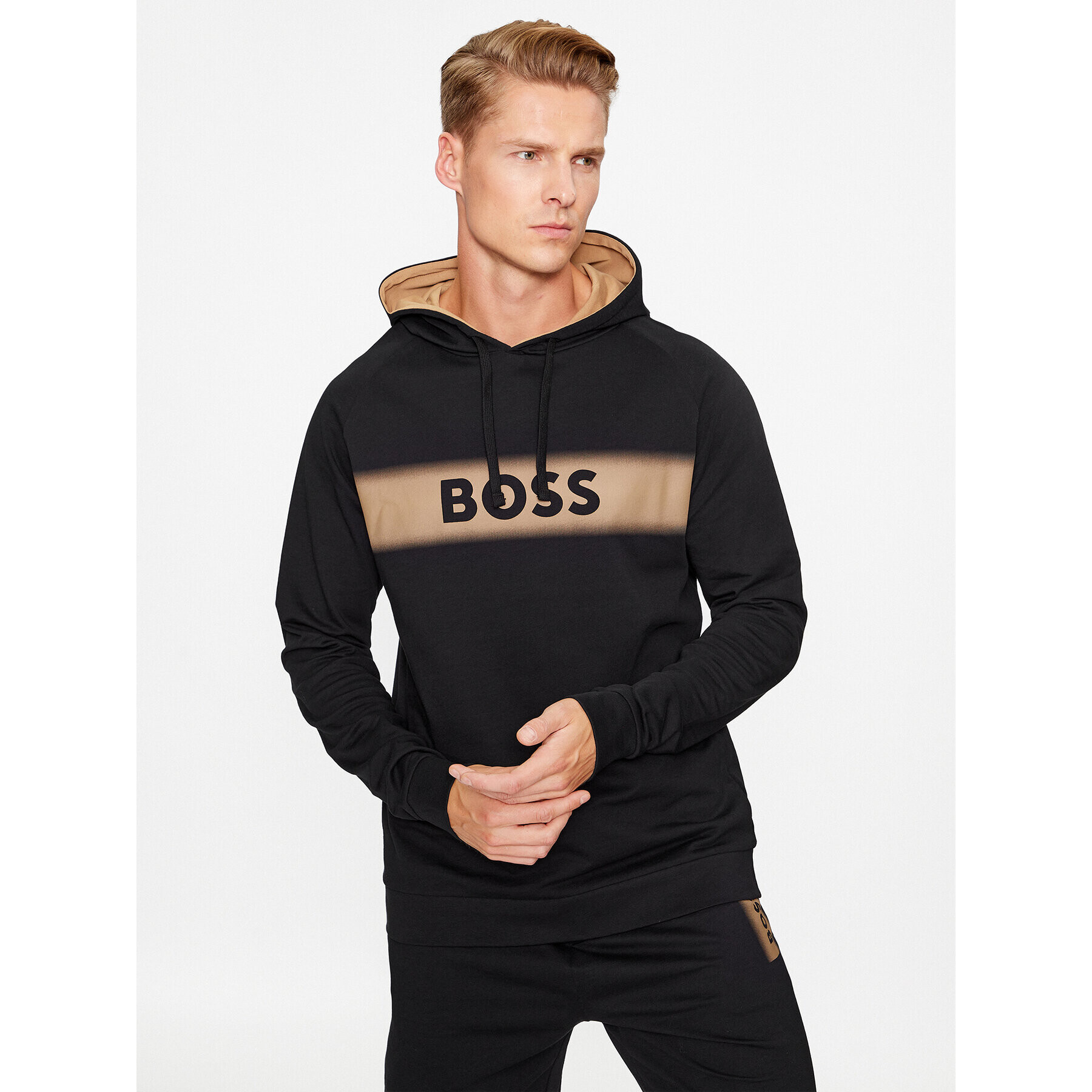 Boss Mikina Authentic 50503076 Černá Regular Fit - Pepit.cz