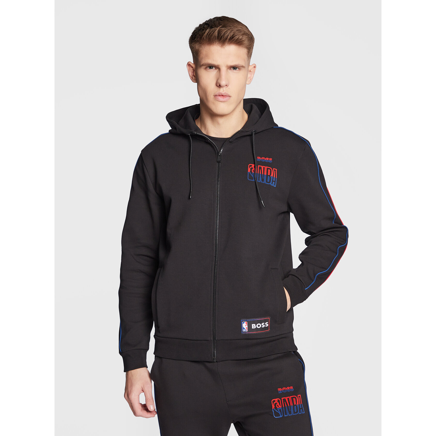 Boss Mikina NBA 50477412 Černá Regular Fit - Pepit.cz