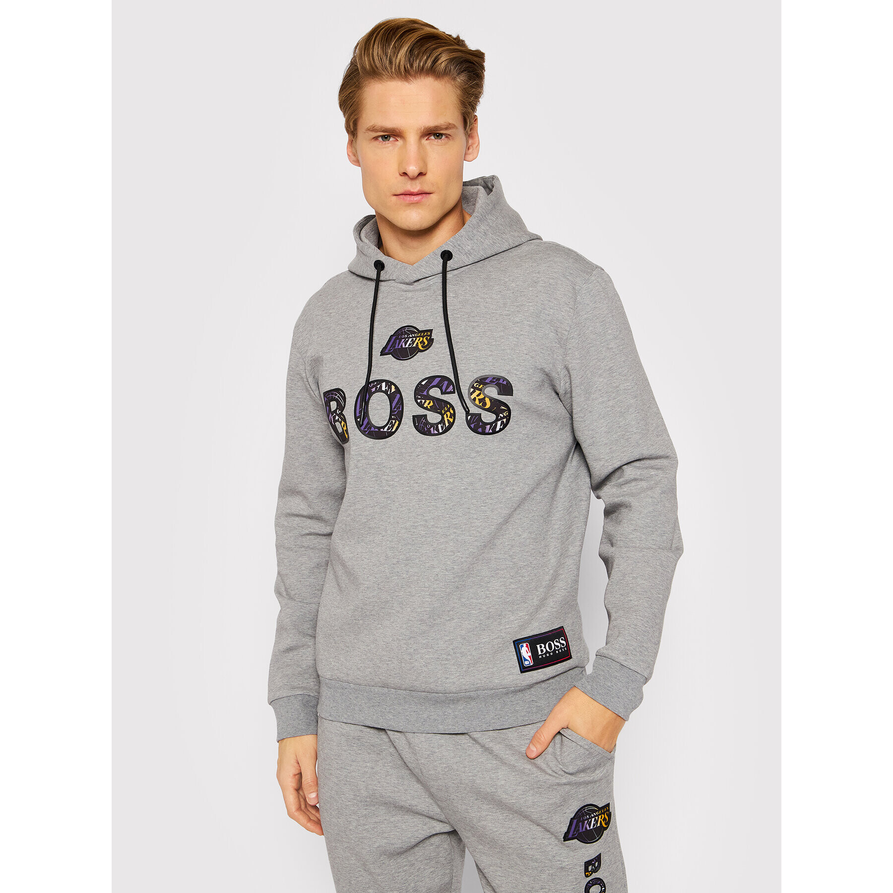 Boss Mikina NBA WBounce2_2 50461971 Šedá Relaxed Fit - Pepit.cz