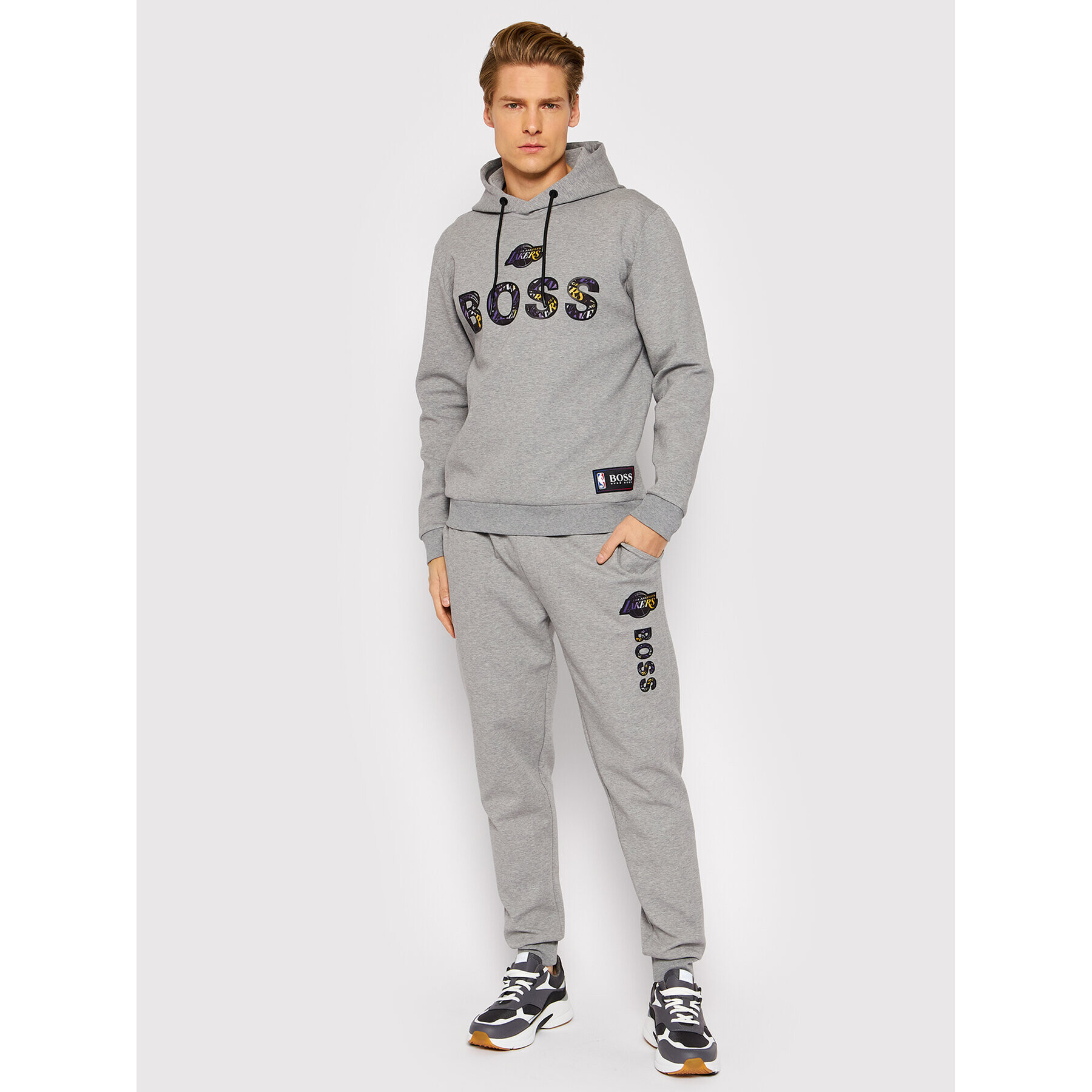 Boss Mikina NBA WBounce2_2 50461971 Šedá Relaxed Fit - Pepit.cz