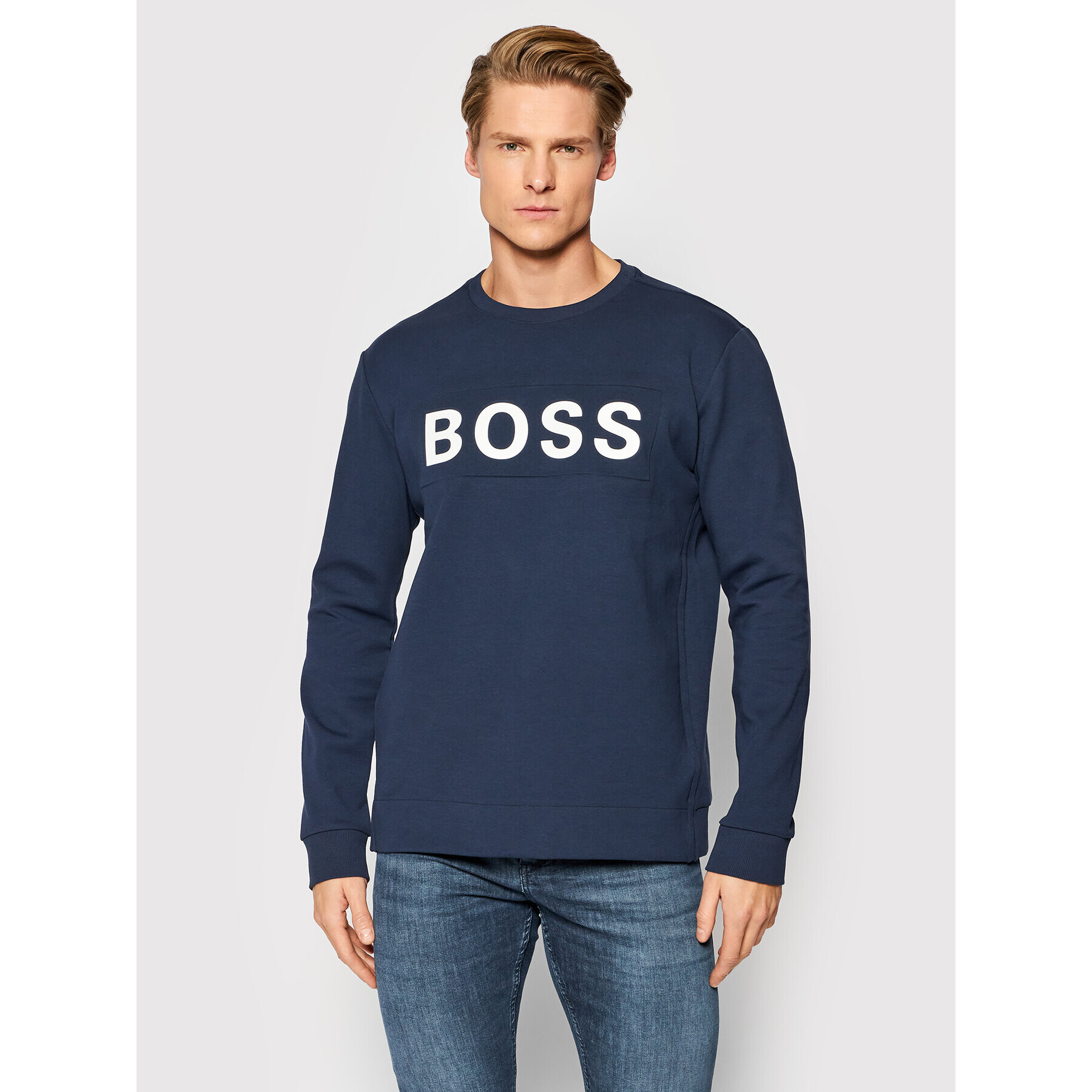 Boss Mikina Salbo 1 50461623 Tmavomodrá Regular Fit - Pepit.cz