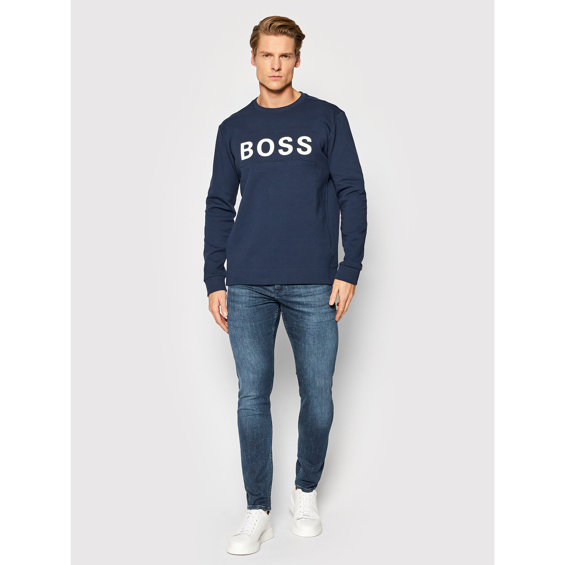 Boss Mikina Salbo 1 50461623 Tmavomodrá Regular Fit - Pepit.cz