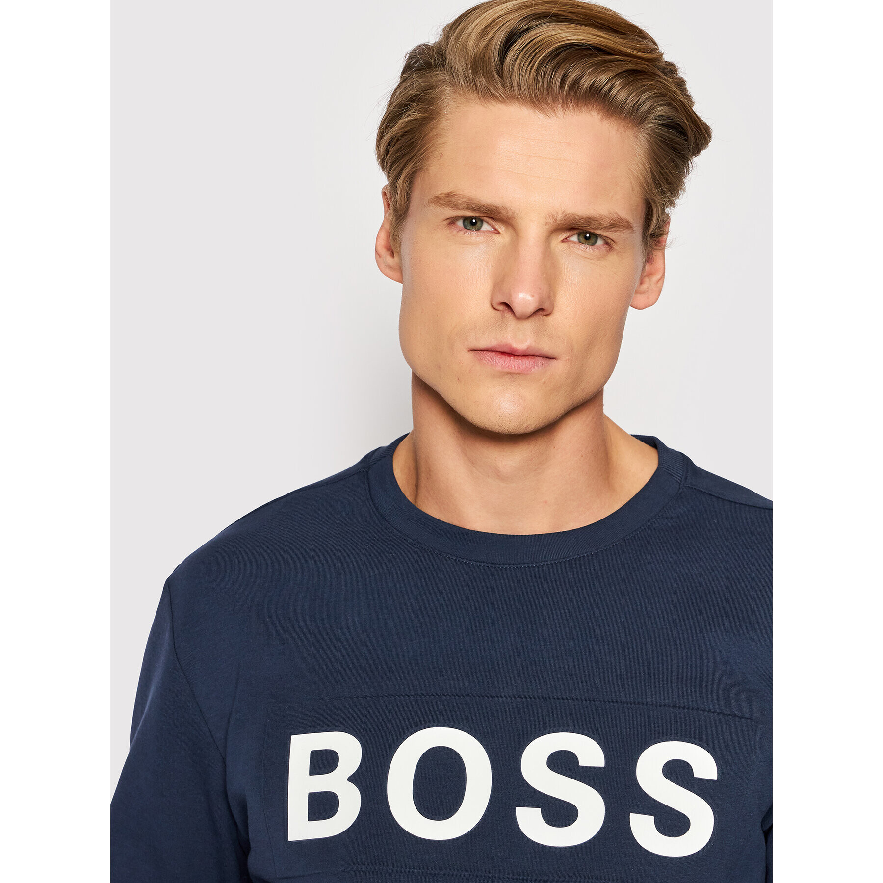 Boss Mikina Salbo 1 50461623 Tmavomodrá Regular Fit - Pepit.cz