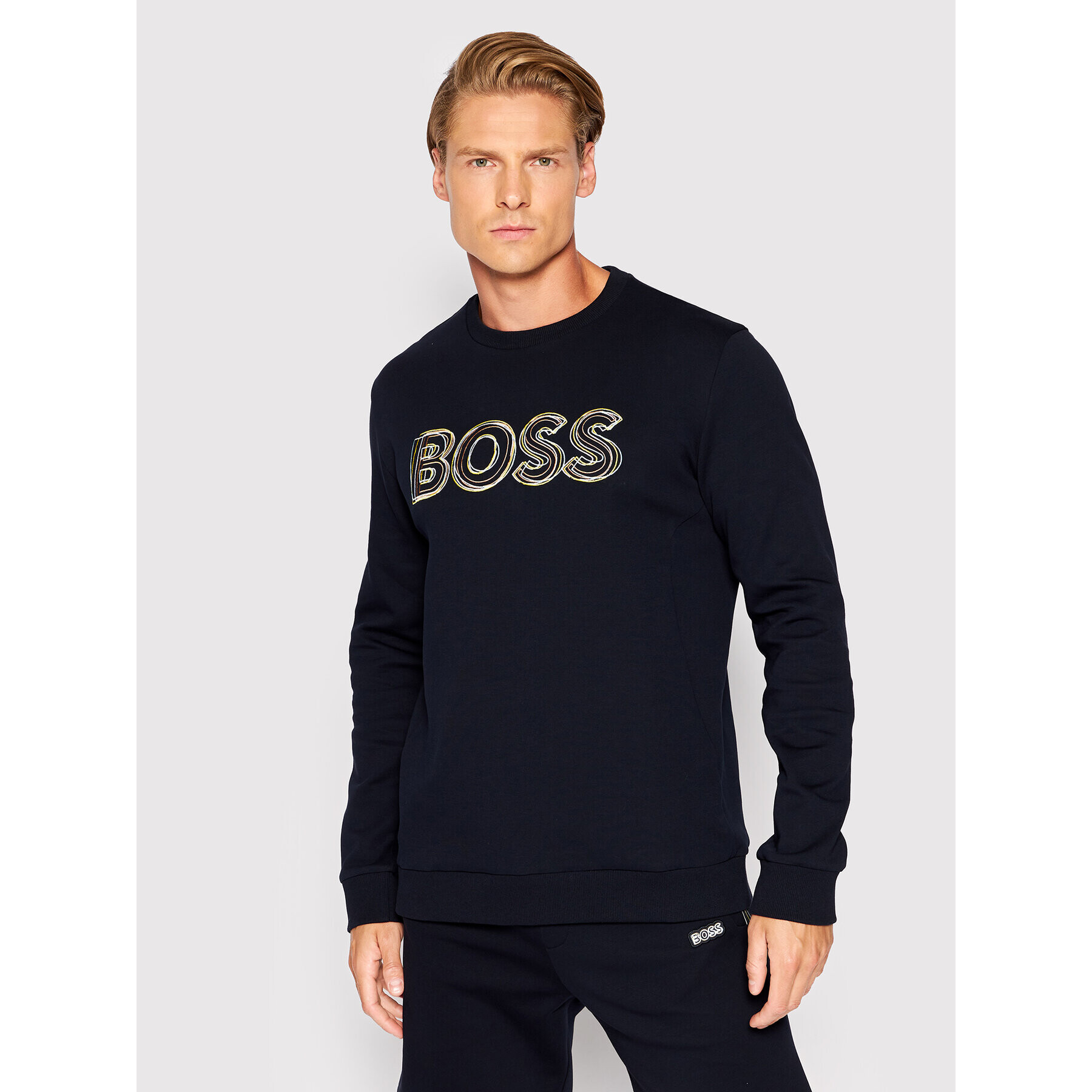 Boss Mikina Salbo 1 50471878 Tmavomodrá Regular Fit - Pepit.cz