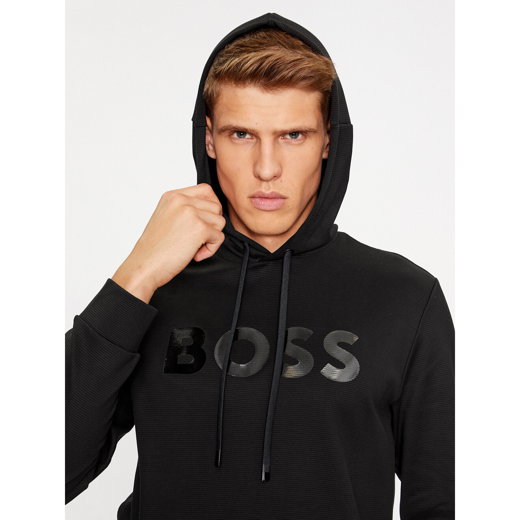 Boss Mikina Scoody Mirror 50501222 Černá Relaxed Fit - Pepit.cz