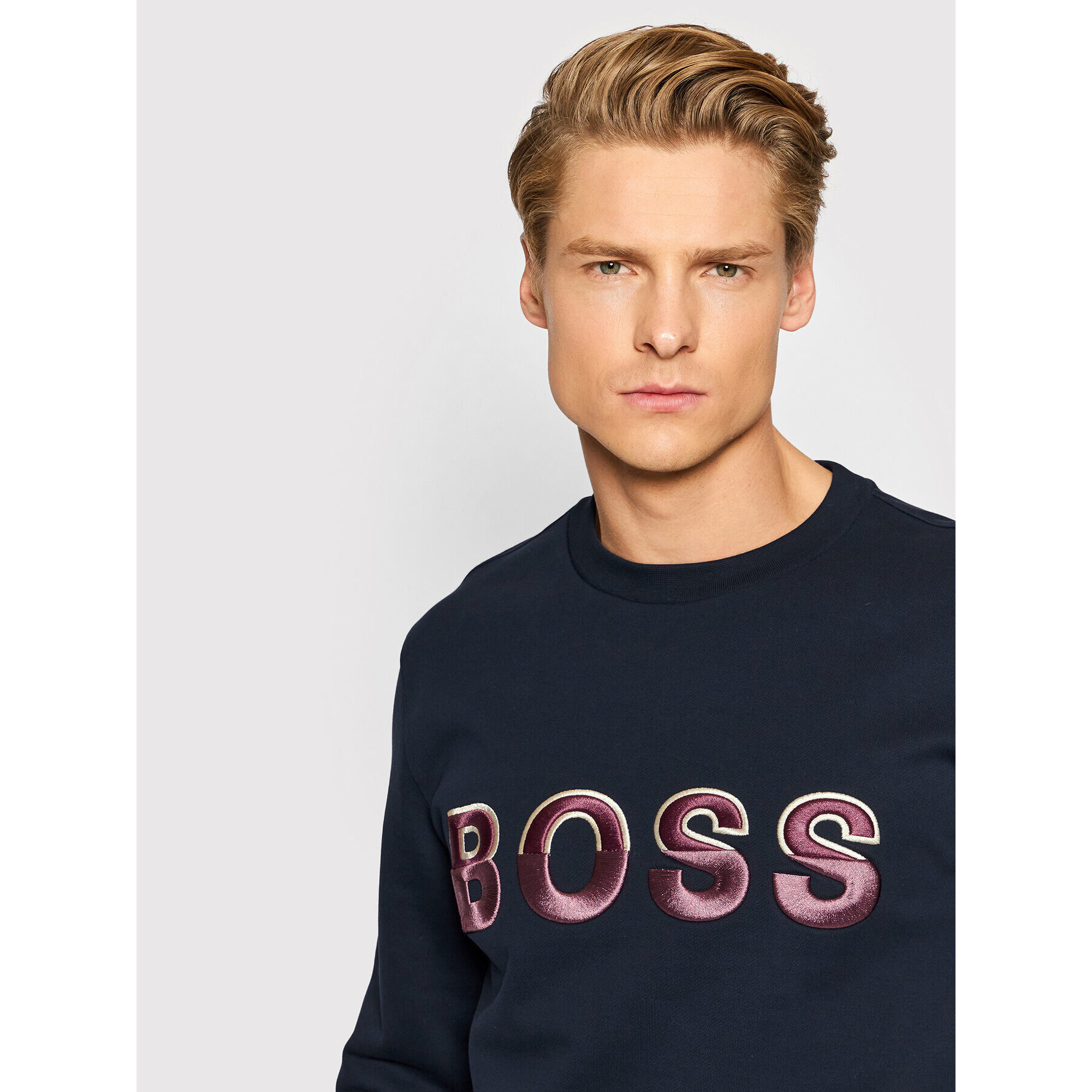 Boss Mikina Stadler 57 50458160 Tmavomodrá Regular Fit - Pepit.cz