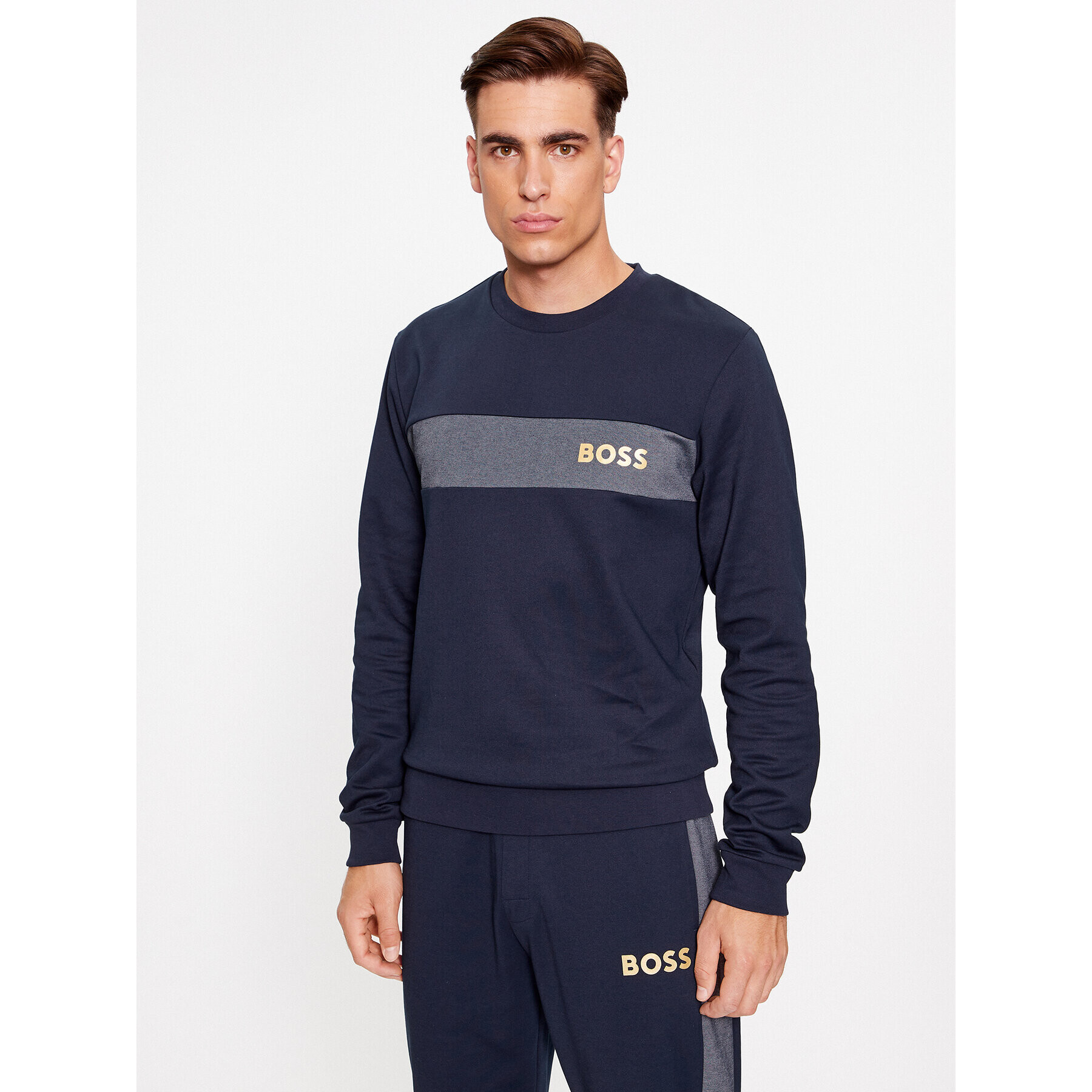 Boss Mikina Tracksuit Sweatshirt 50503061 Tmavomodrá Regular Fit - Pepit.cz