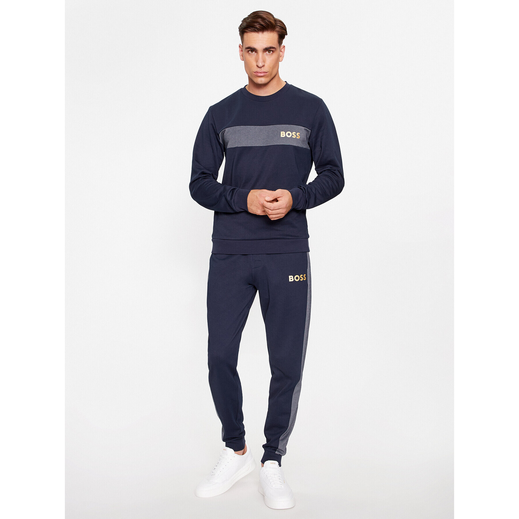 Boss Mikina Tracksuit Sweatshirt 50503061 Tmavomodrá Regular Fit - Pepit.cz