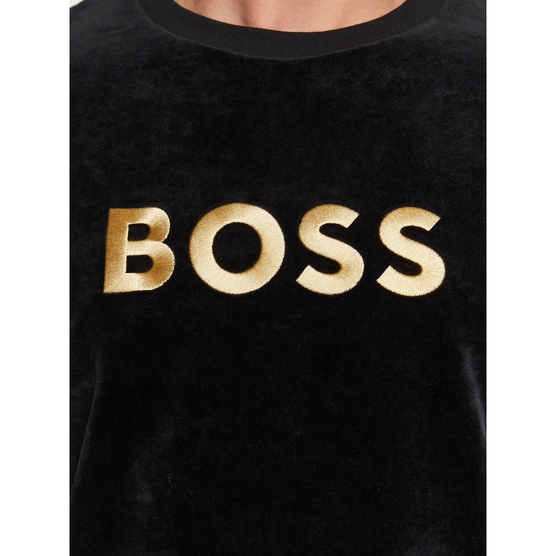 Boss Mikina Velour 50485863 Černá Regular Fit - Pepit.cz