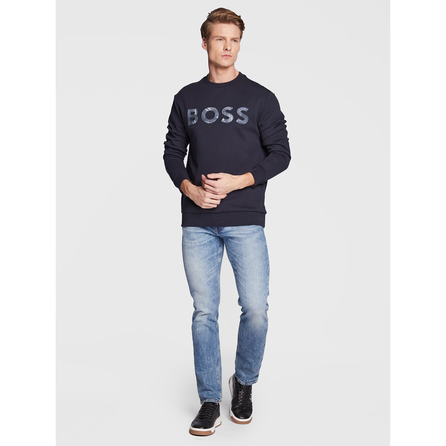 Boss Mikina We 50476140 Tmavomodrá Regular Fit - Pepit.cz