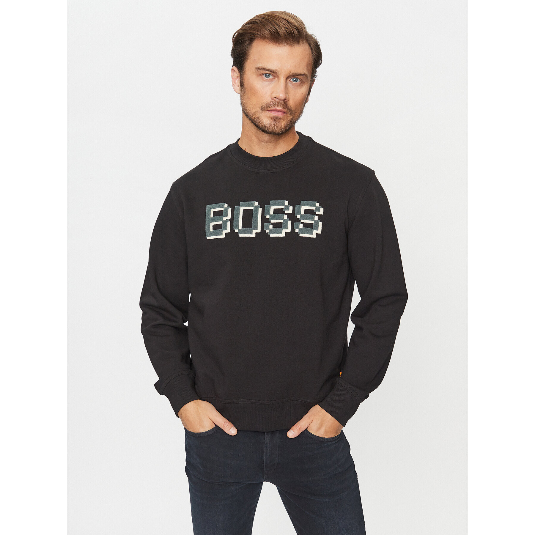 Boss Mikina Weglitchlogo 50499486 Černá Relaxed Fit - Pepit.cz