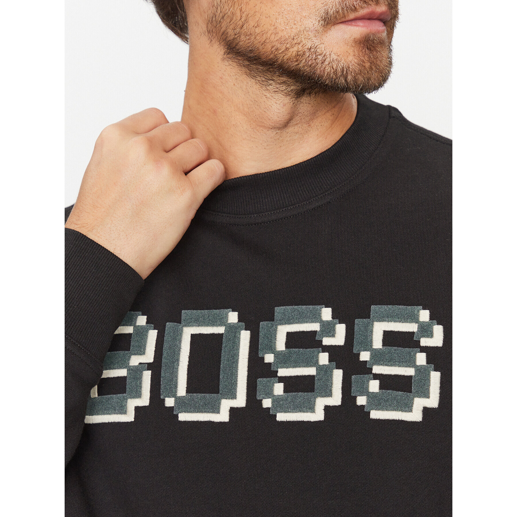 Boss Mikina Weglitchlogo 50499486 Černá Relaxed Fit - Pepit.cz