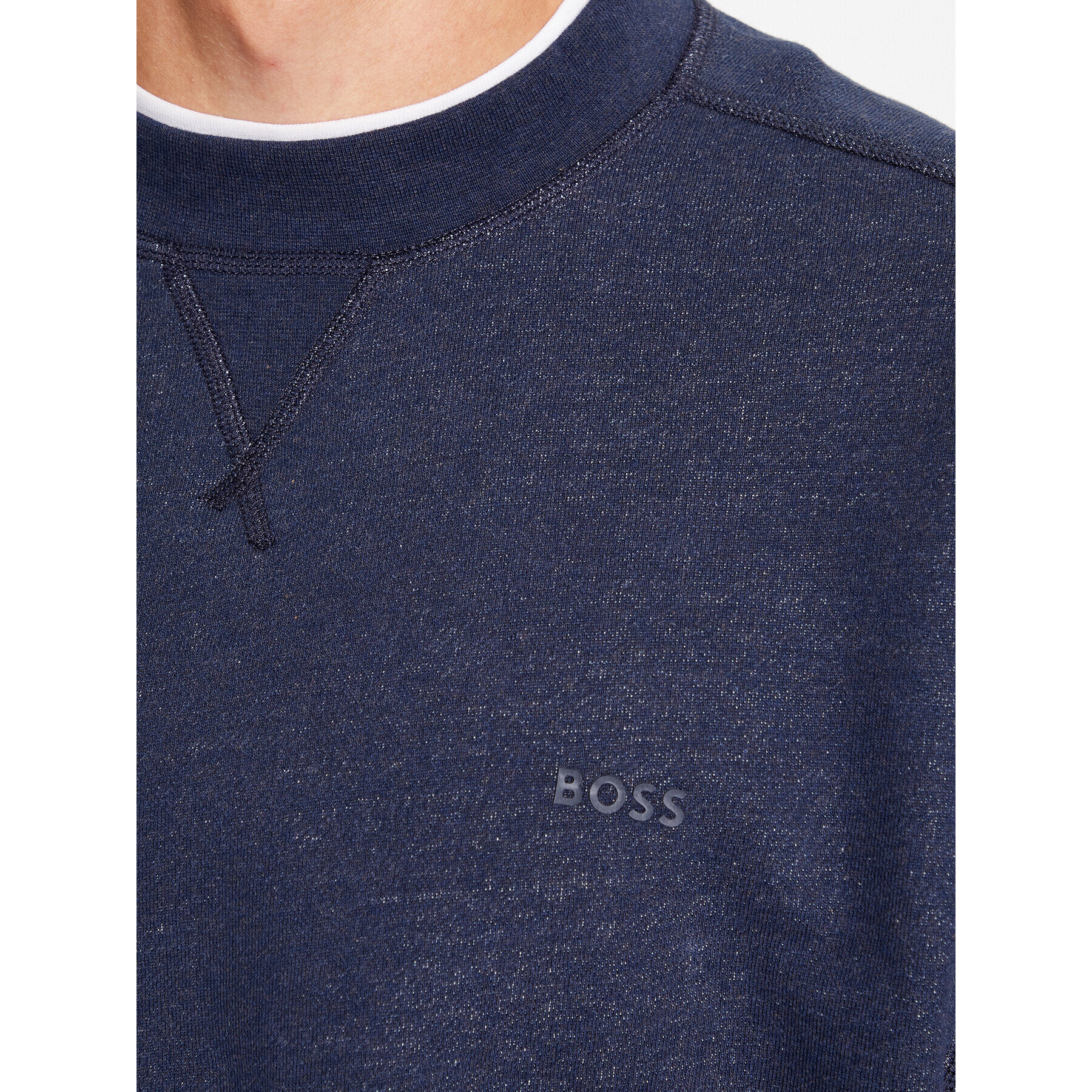 Boss Mikina Weglitchstitch 50499274 Tmavomodrá Regular Fit - Pepit.cz