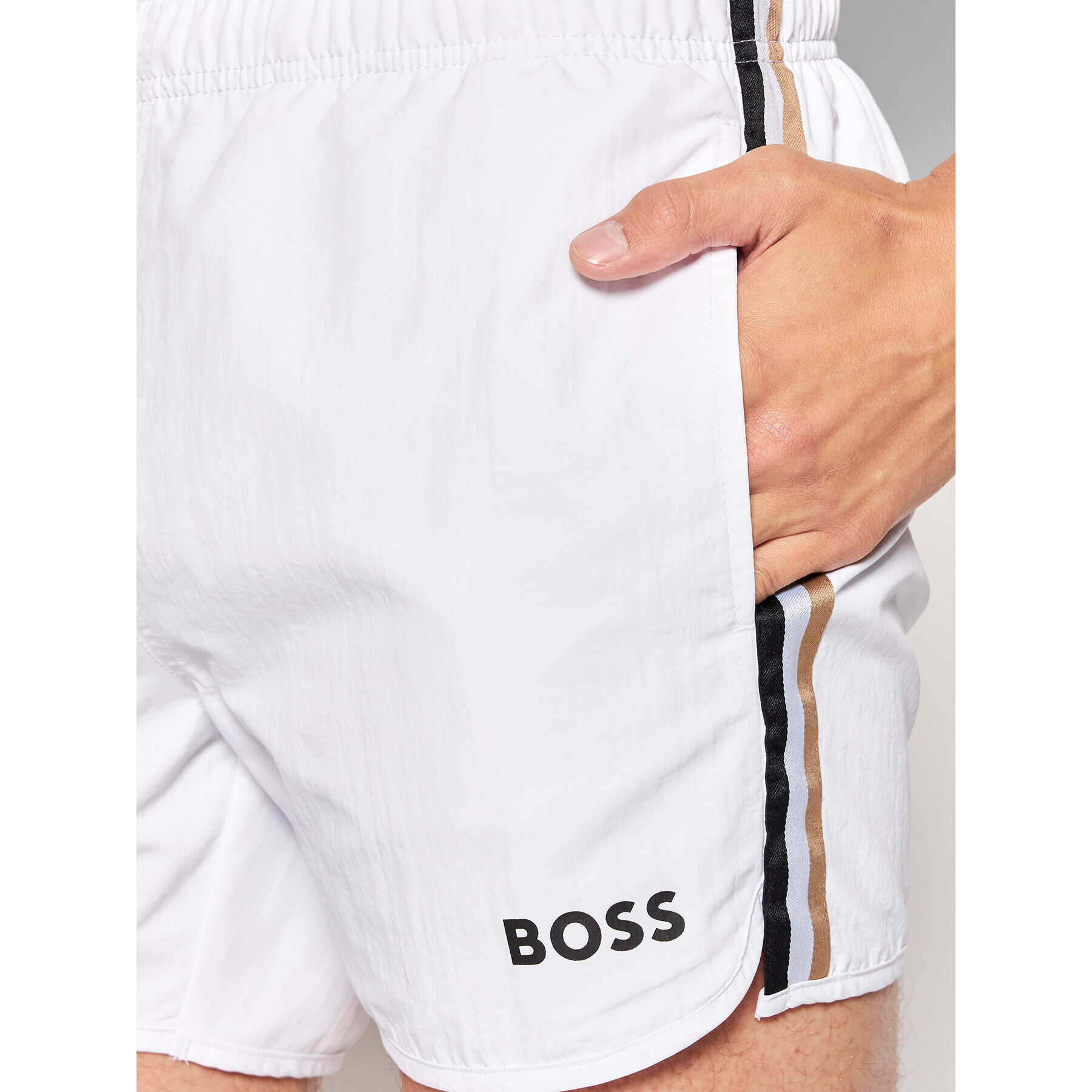 Boss Plavecké šortky Vaiana 50469331 Bílá Regular Fit - Pepit.cz