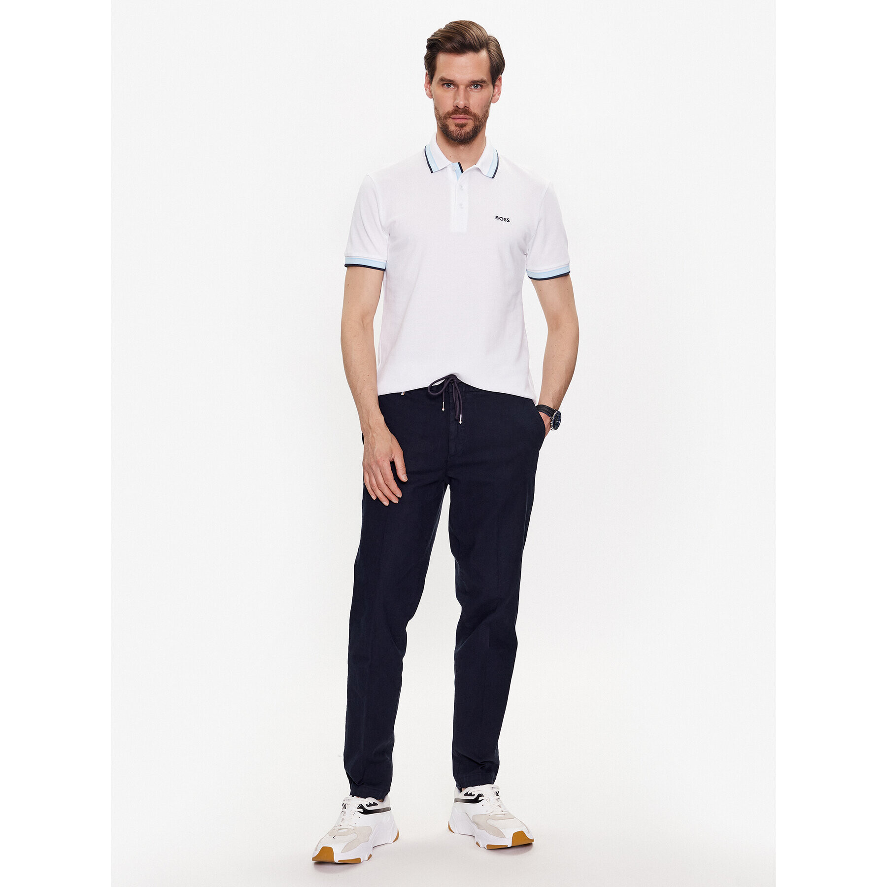 Boss Polokošile Paddy 50468983 Bílá Regular Fit - Pepit.cz