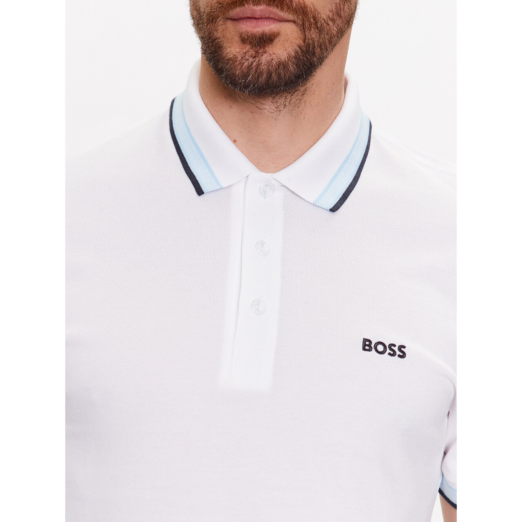 Boss Polokošile Paddy 50468983 Bílá Regular Fit - Pepit.cz