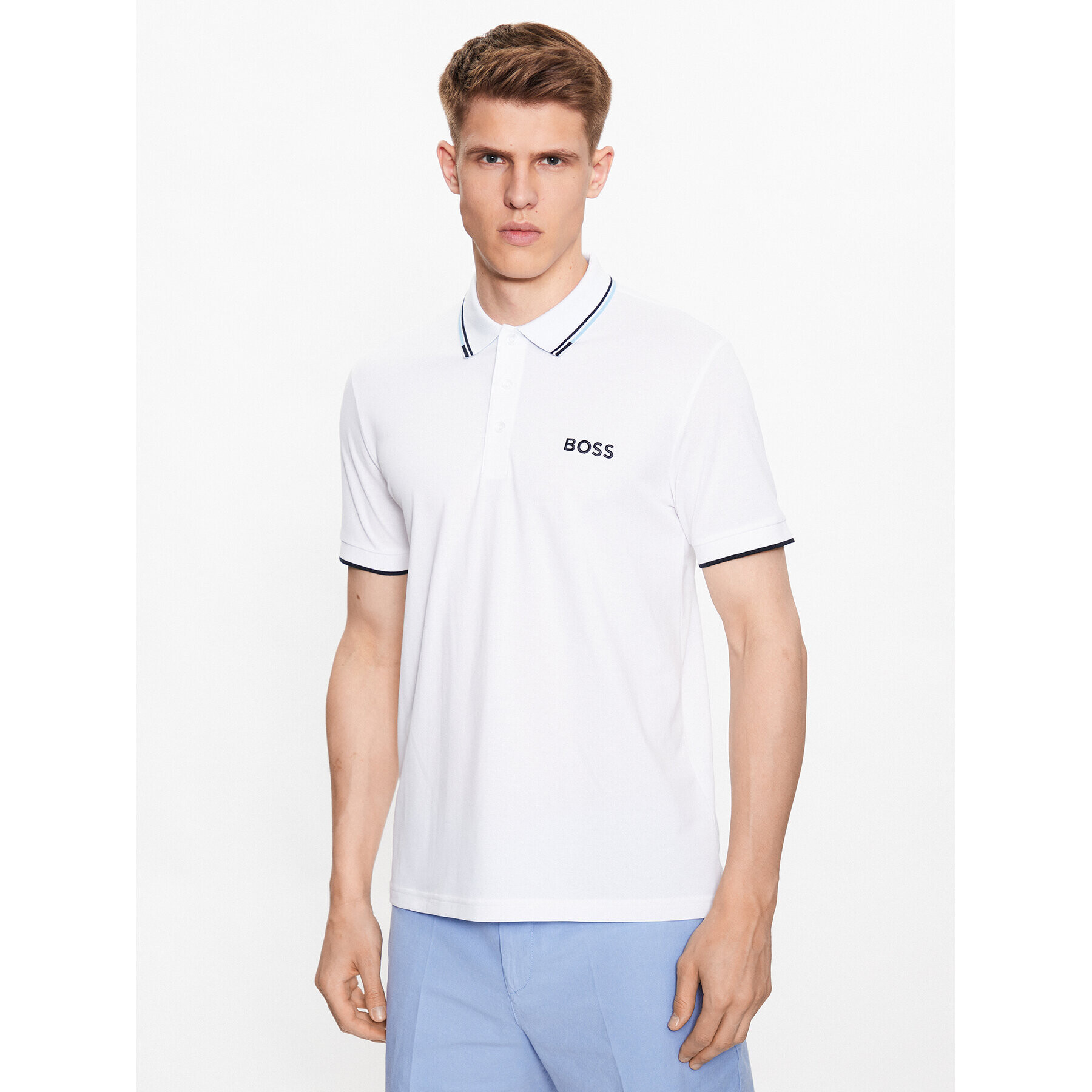 Boss Polokošile 50469094 Bílá Regular Fit - Pepit.cz