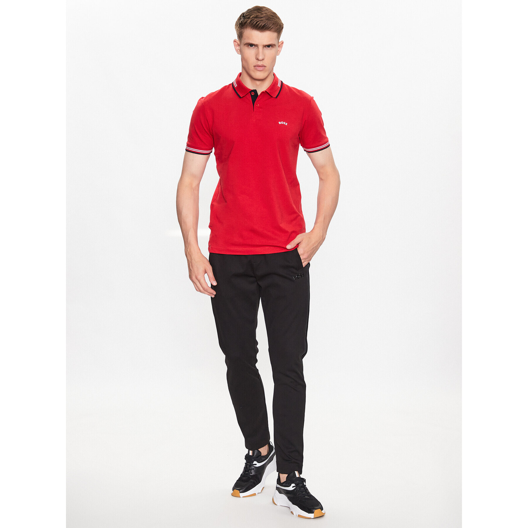 Boss Polokošile 50469245 Červená Slim Fit - Pepit.cz