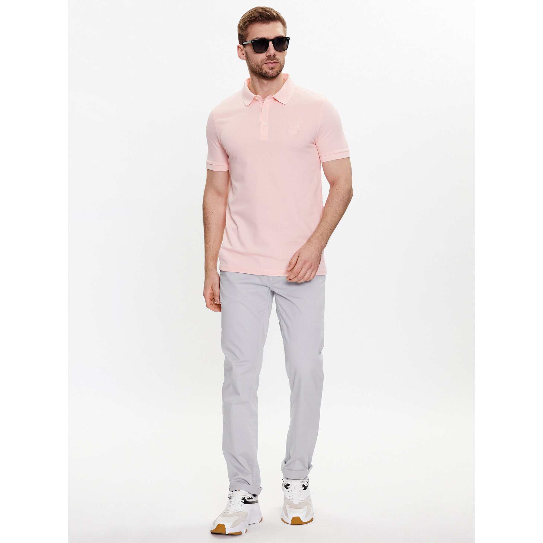 Boss Polokošile Passenger 50472668 Růžová Slim Fit - Pepit.cz