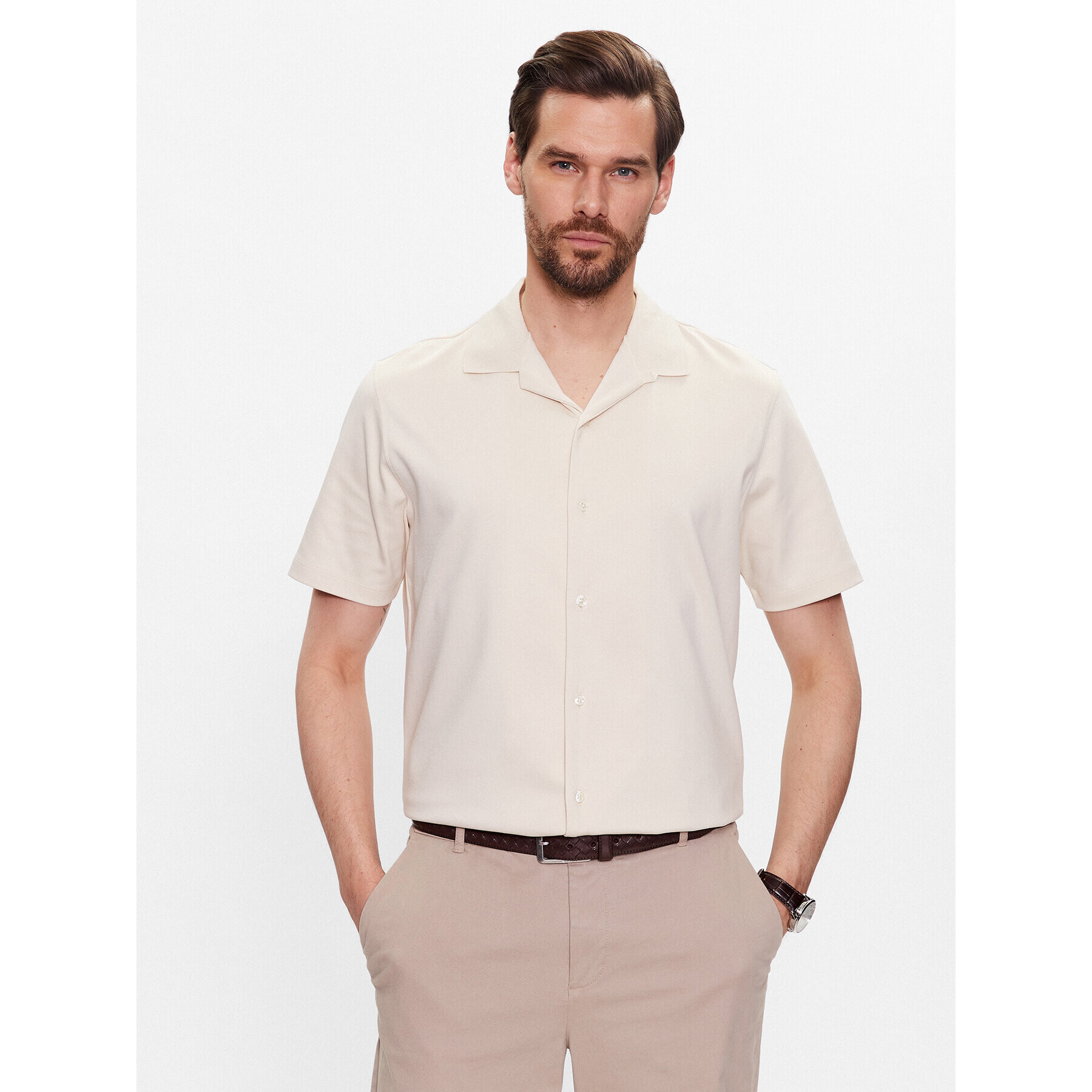 Boss Košile 50486176 Écru Regular Fit - Pepit.cz