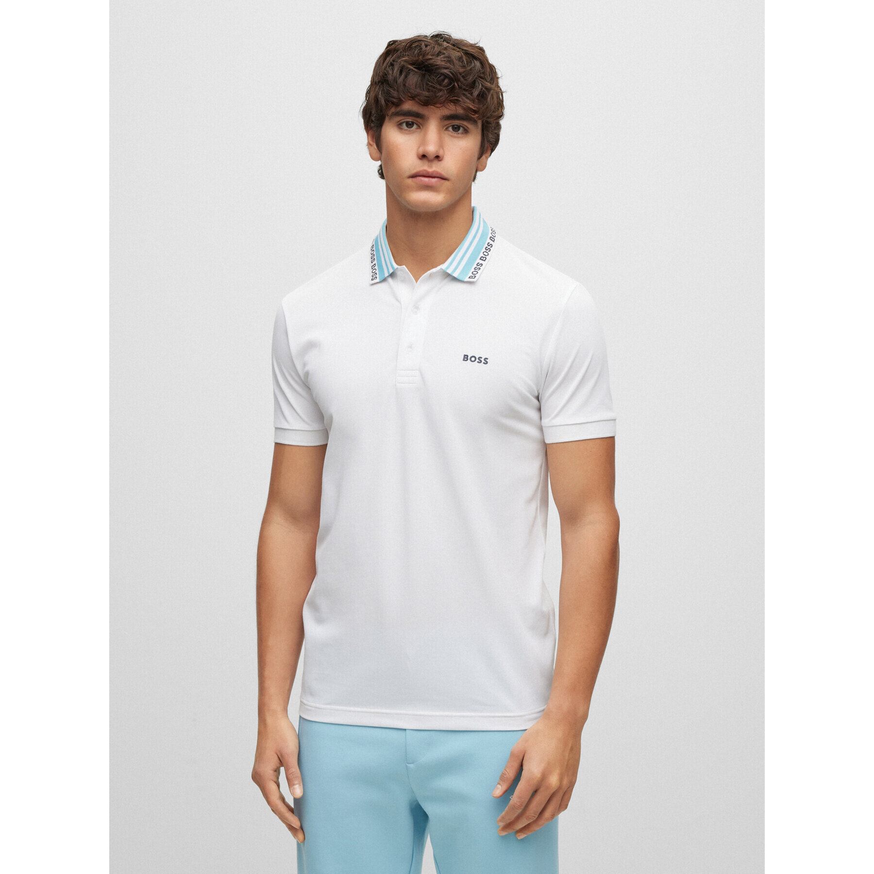 Boss Polokošile 50488270 Bílá Slim Fit - Pepit.cz