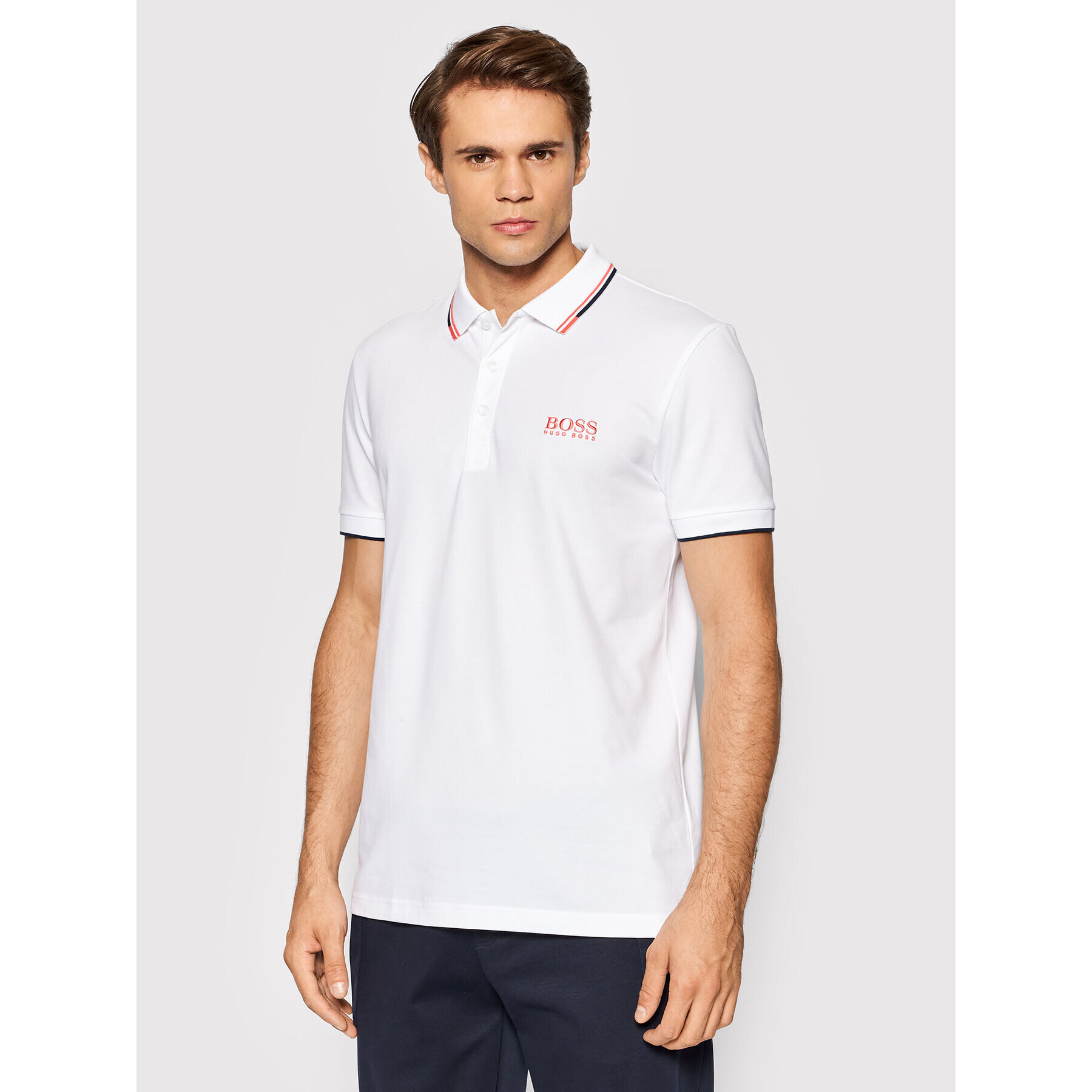 Boss Polokošile Paddy 50430796 Bílá Regular Fit - Pepit.cz