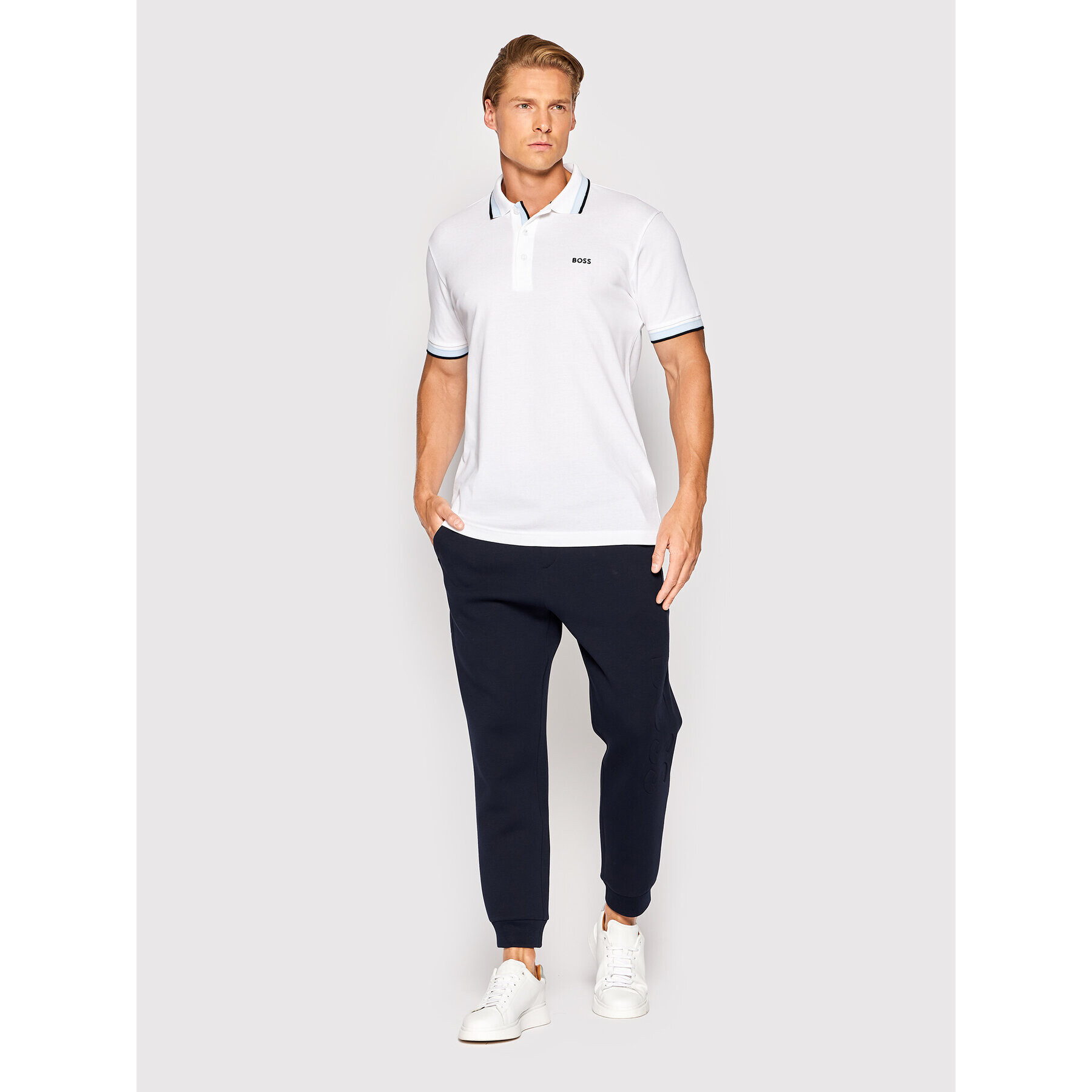 Boss Polokošile Paddy 50468983 Bílá Regular Fit - Pepit.cz